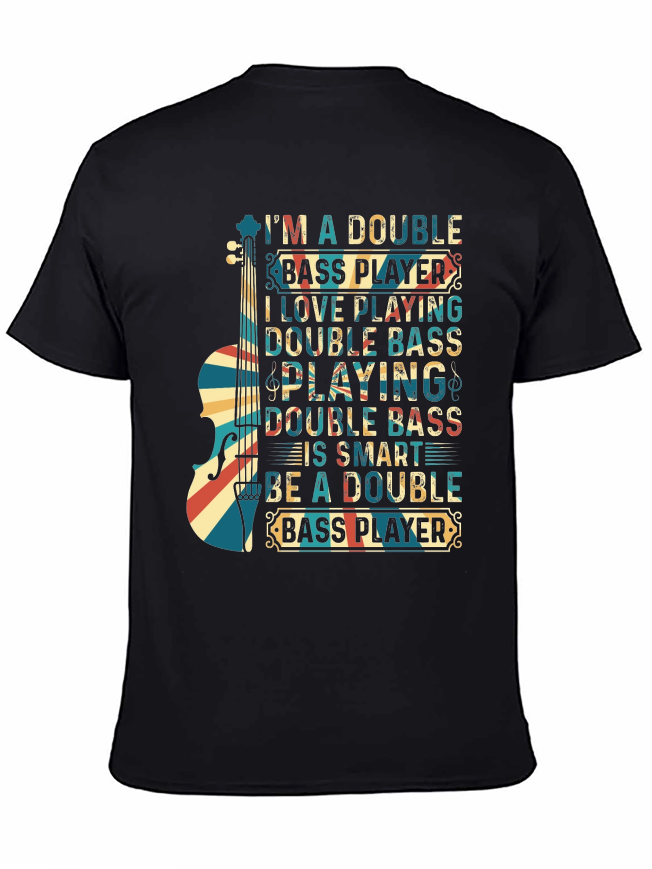 Camiseta Negra Double Bass Player