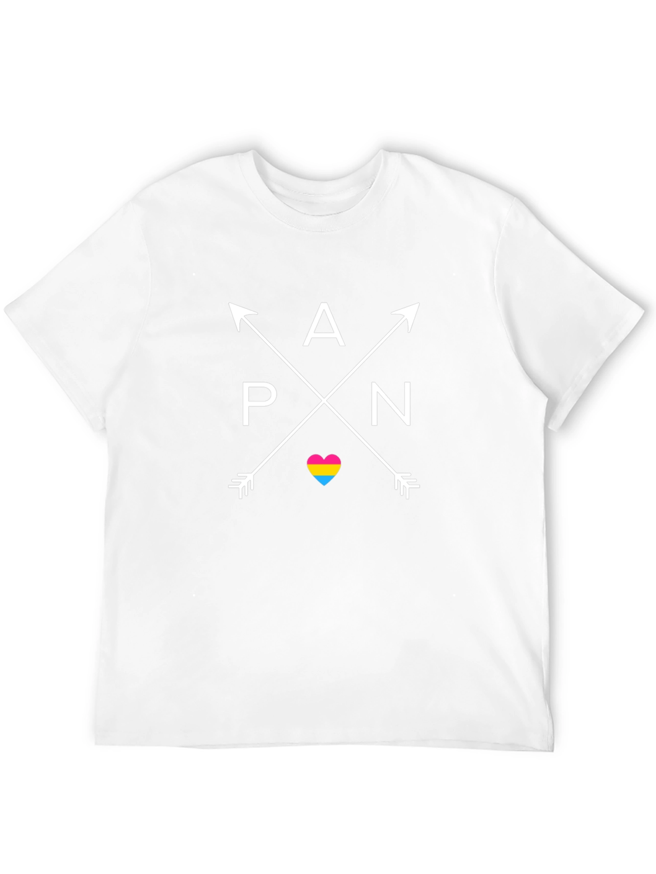 Camiseta Negra con Diseño Pansexual de Flechas Cruzadas