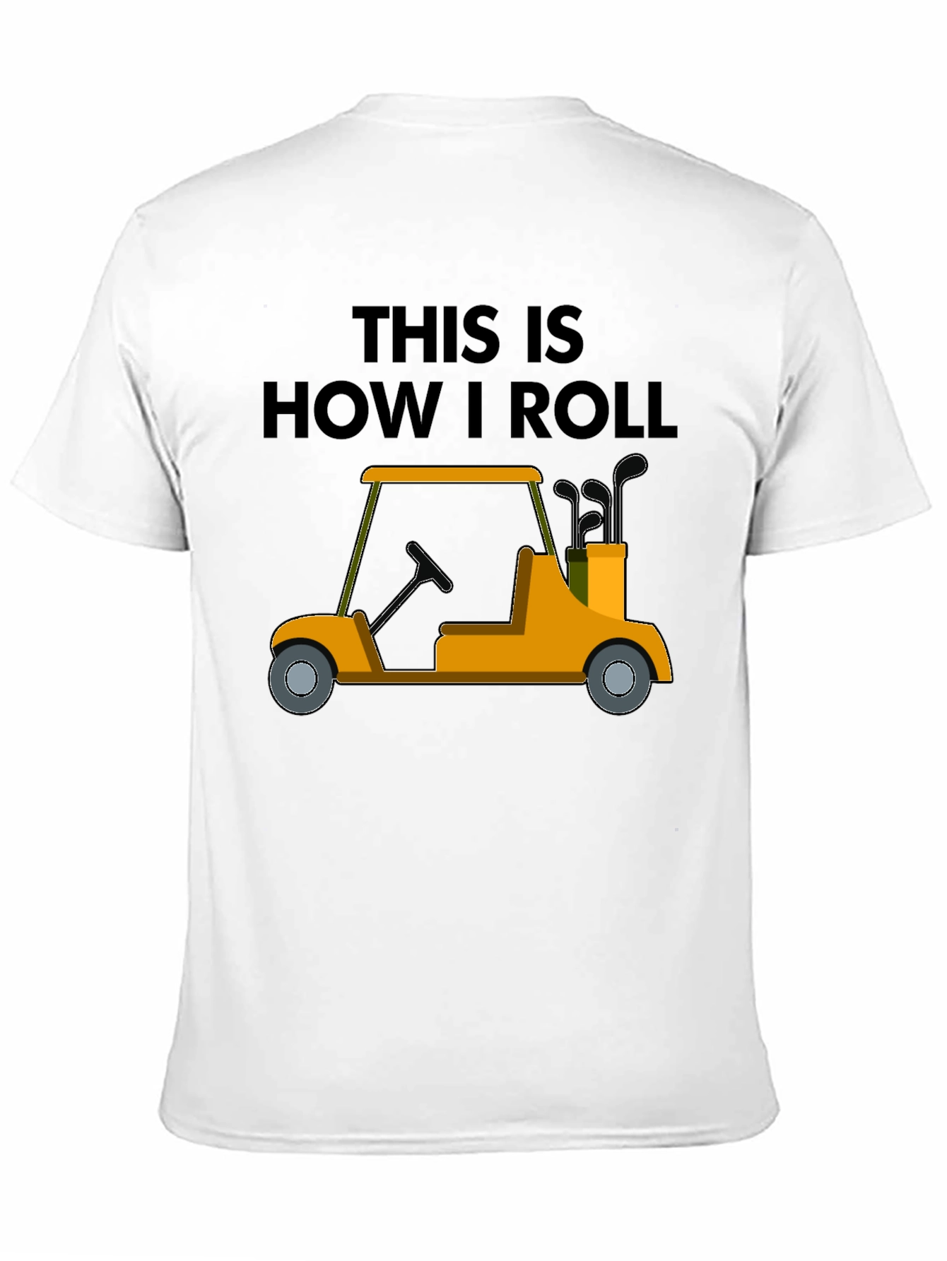 Camiseta Negra con Diseño de Carrito de Golf