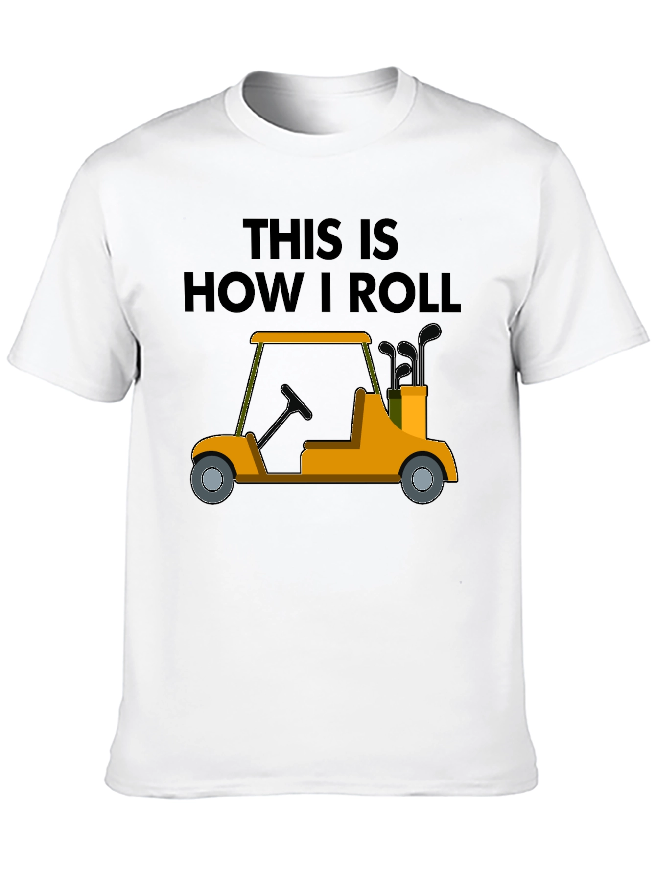 Camiseta Negra con Diseño de Carrito de Golf