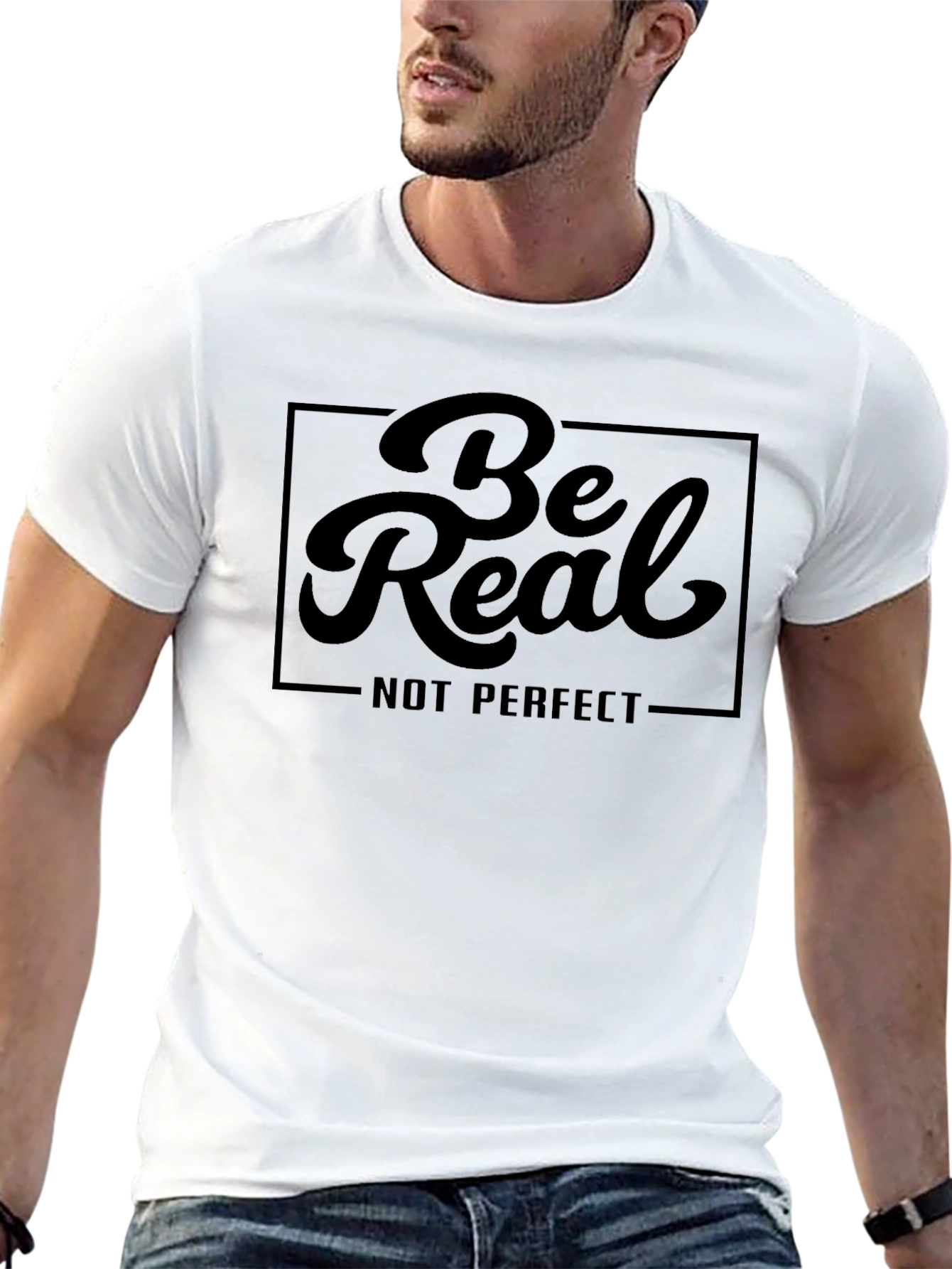Camiseta Negra Sé Real No Perfecto