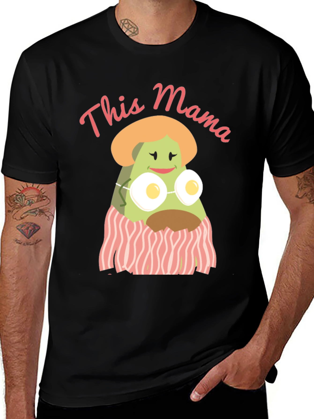 Camiseta Negra Divertida This Mama Avocado