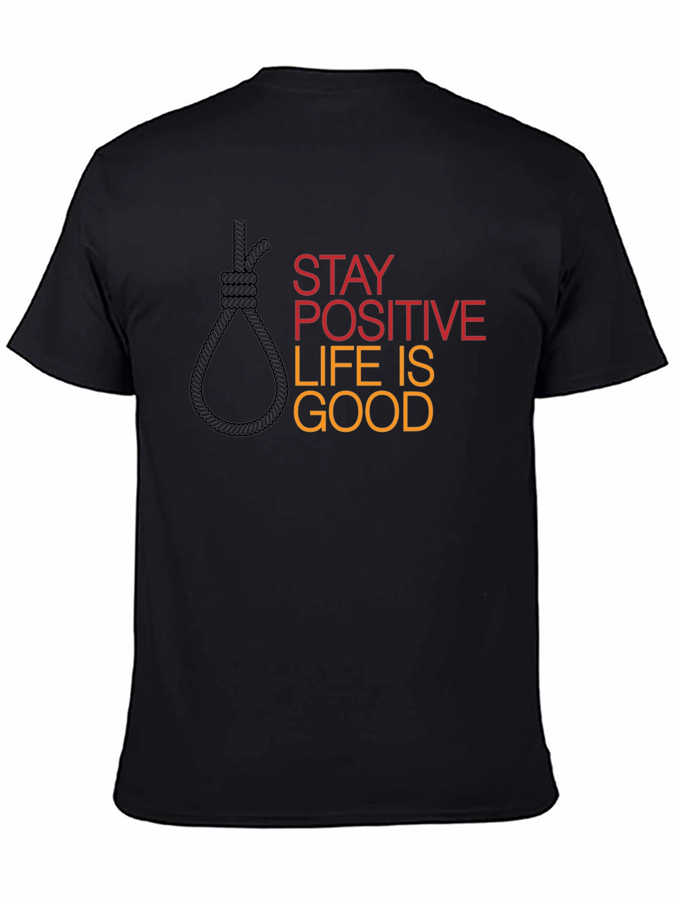 Camiseta Negra Gráfica Stay Positive