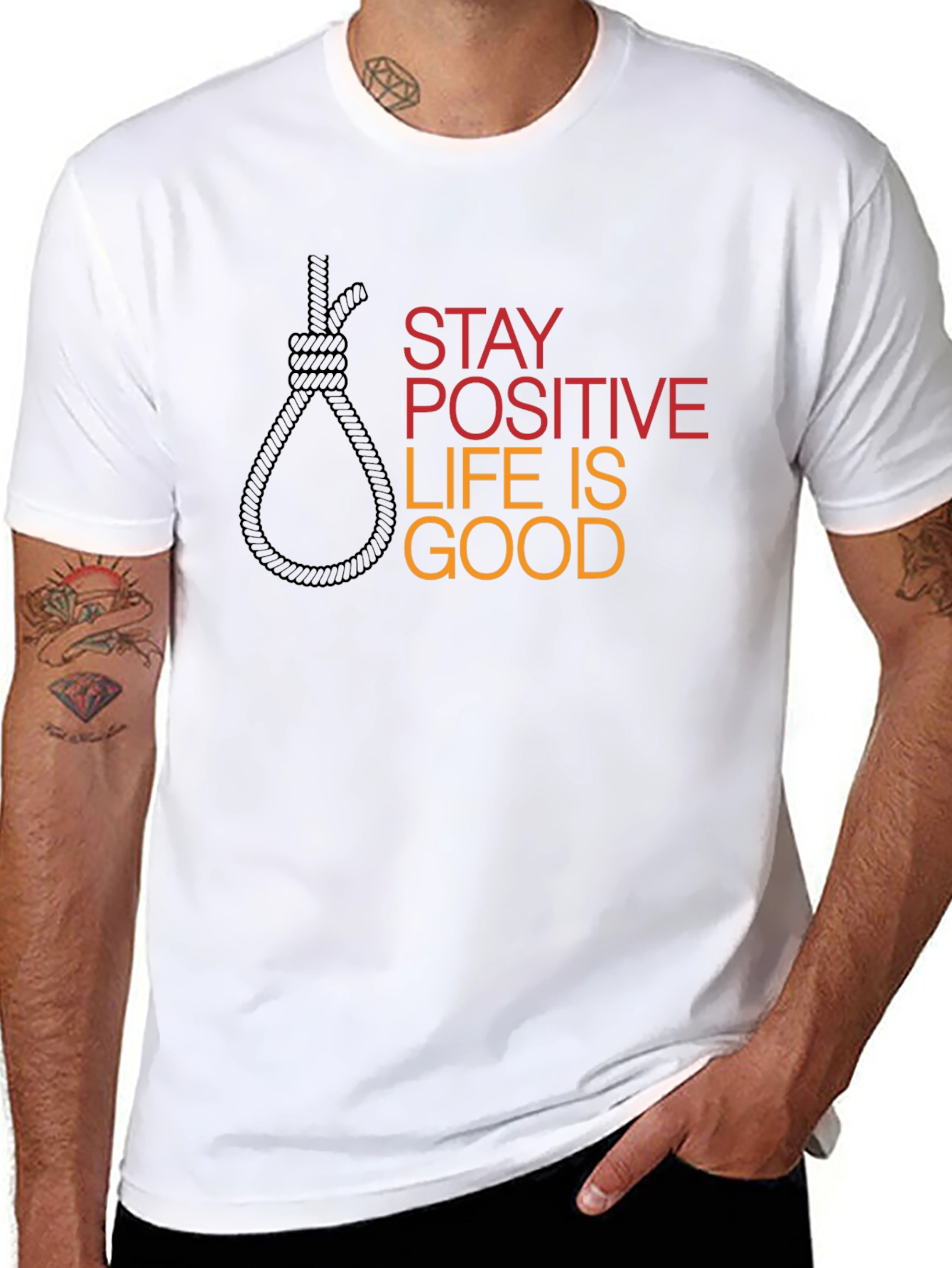 Camiseta Negra Gráfica Stay Positive