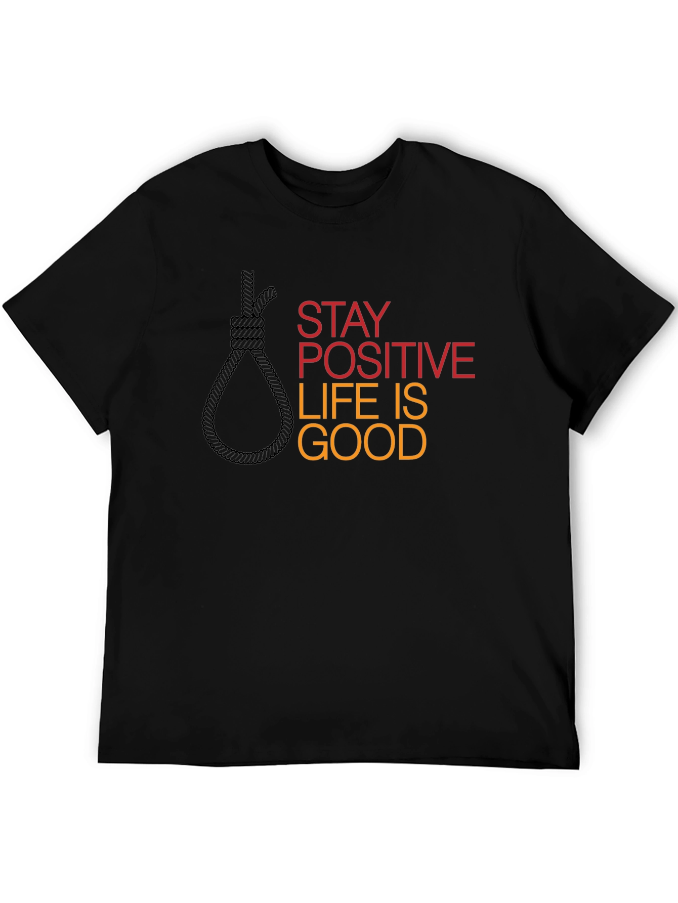 Camiseta Negra Gráfica Stay Positive