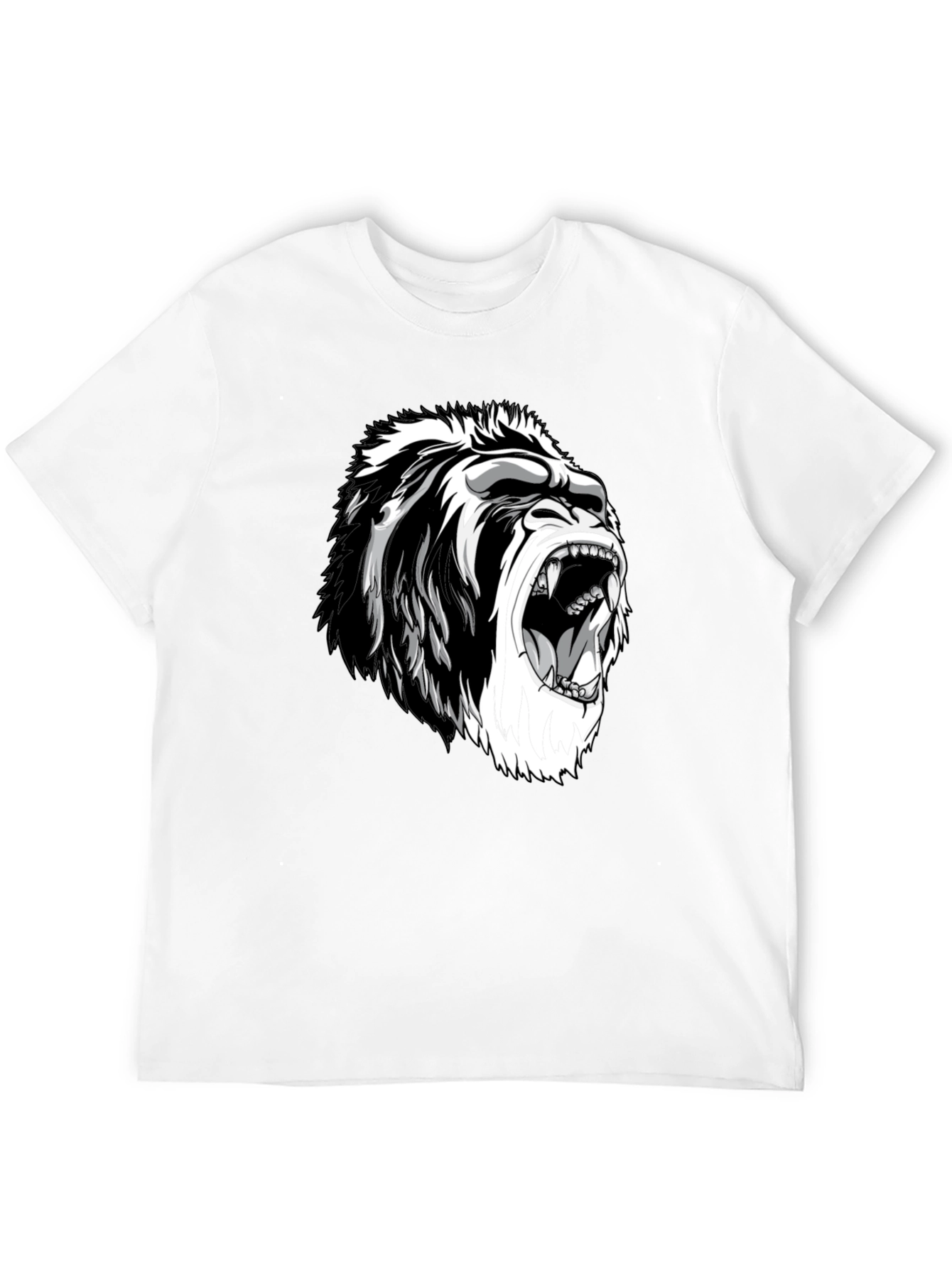 Camiseta Negra con Diseño de Gorila Furioso