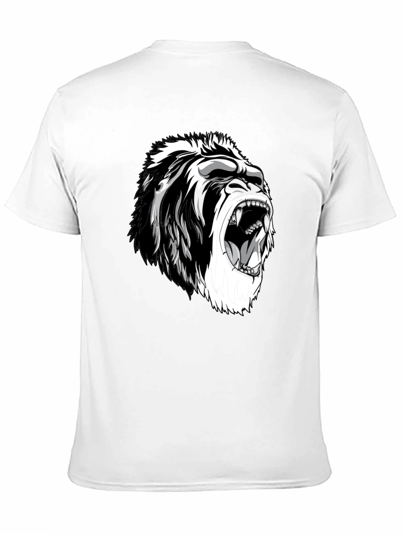 Camiseta Negra con Diseño de Gorila Furioso