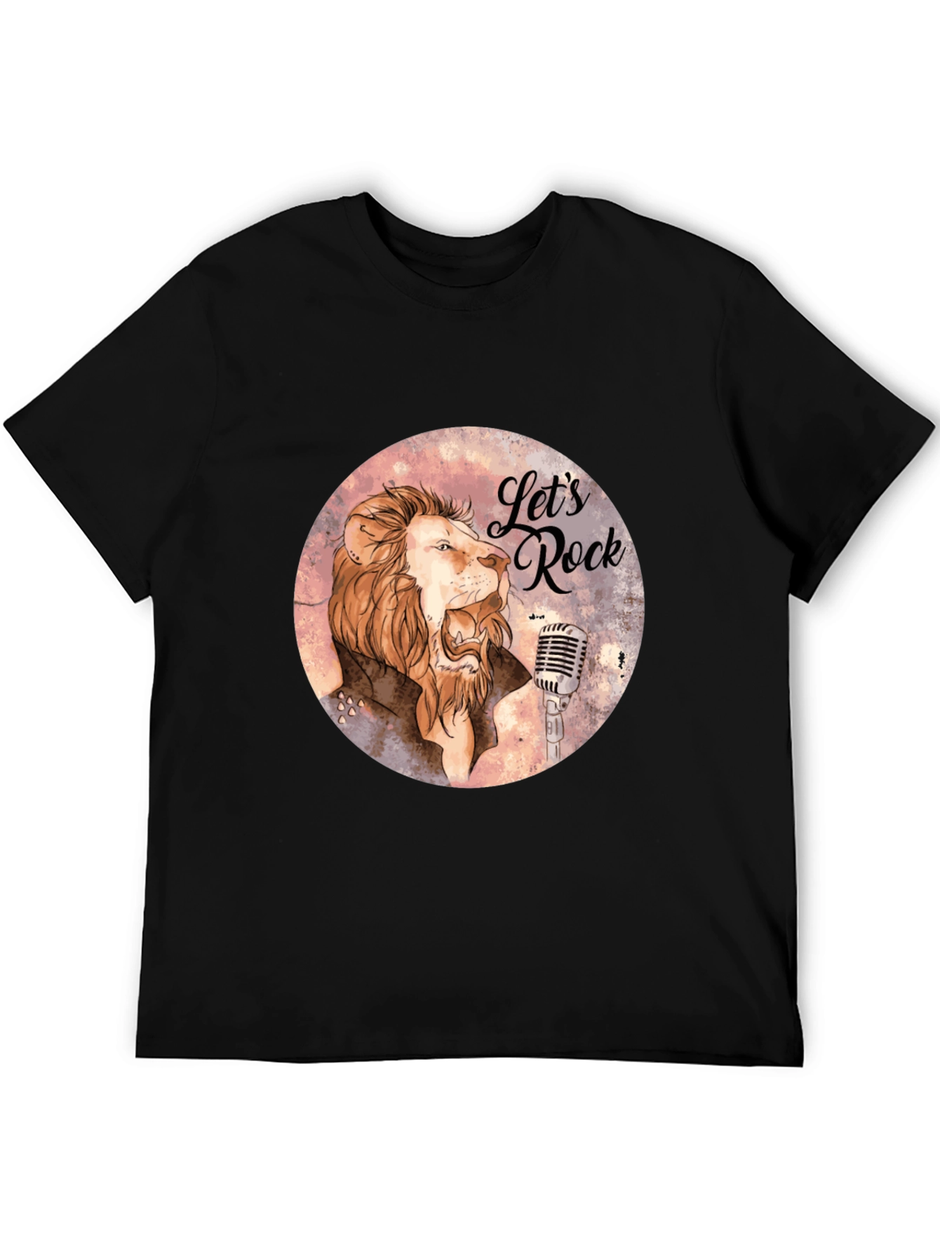 Camiseta Negra Lets Rock con León Cantante