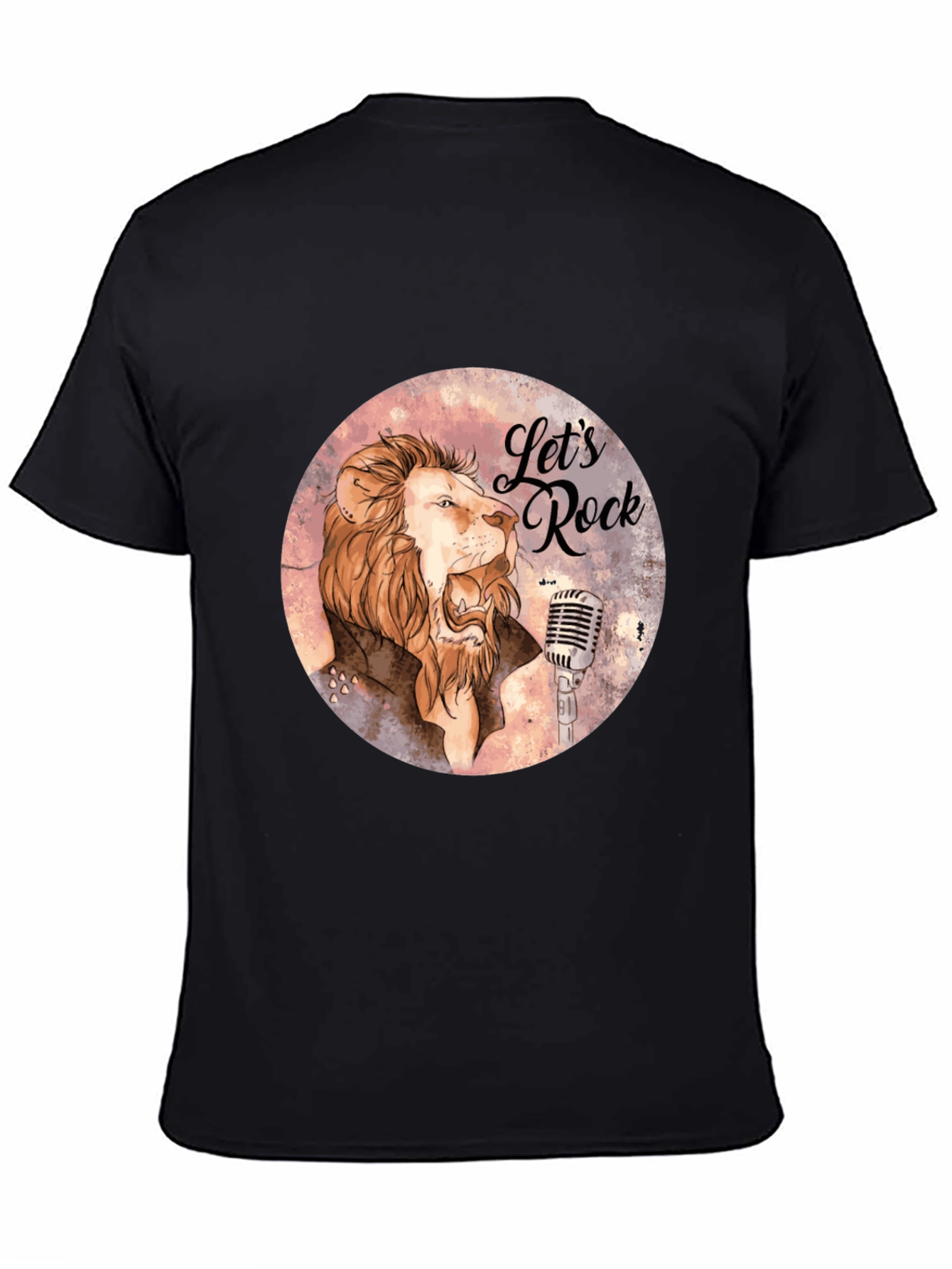 Camiseta Negra Lets Rock con León Cantante