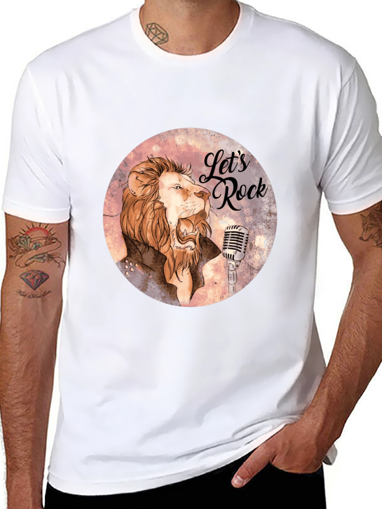 Camiseta Negra Lets Rock con León Cantante