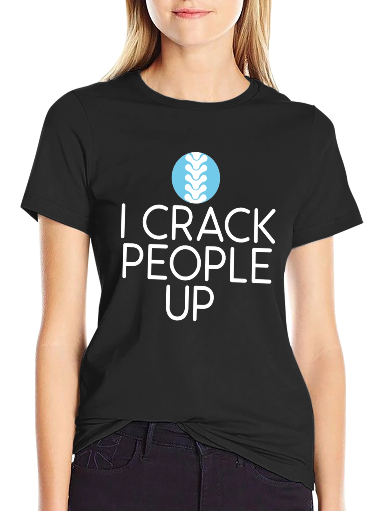 Camiseta Negra: I Crack People Up