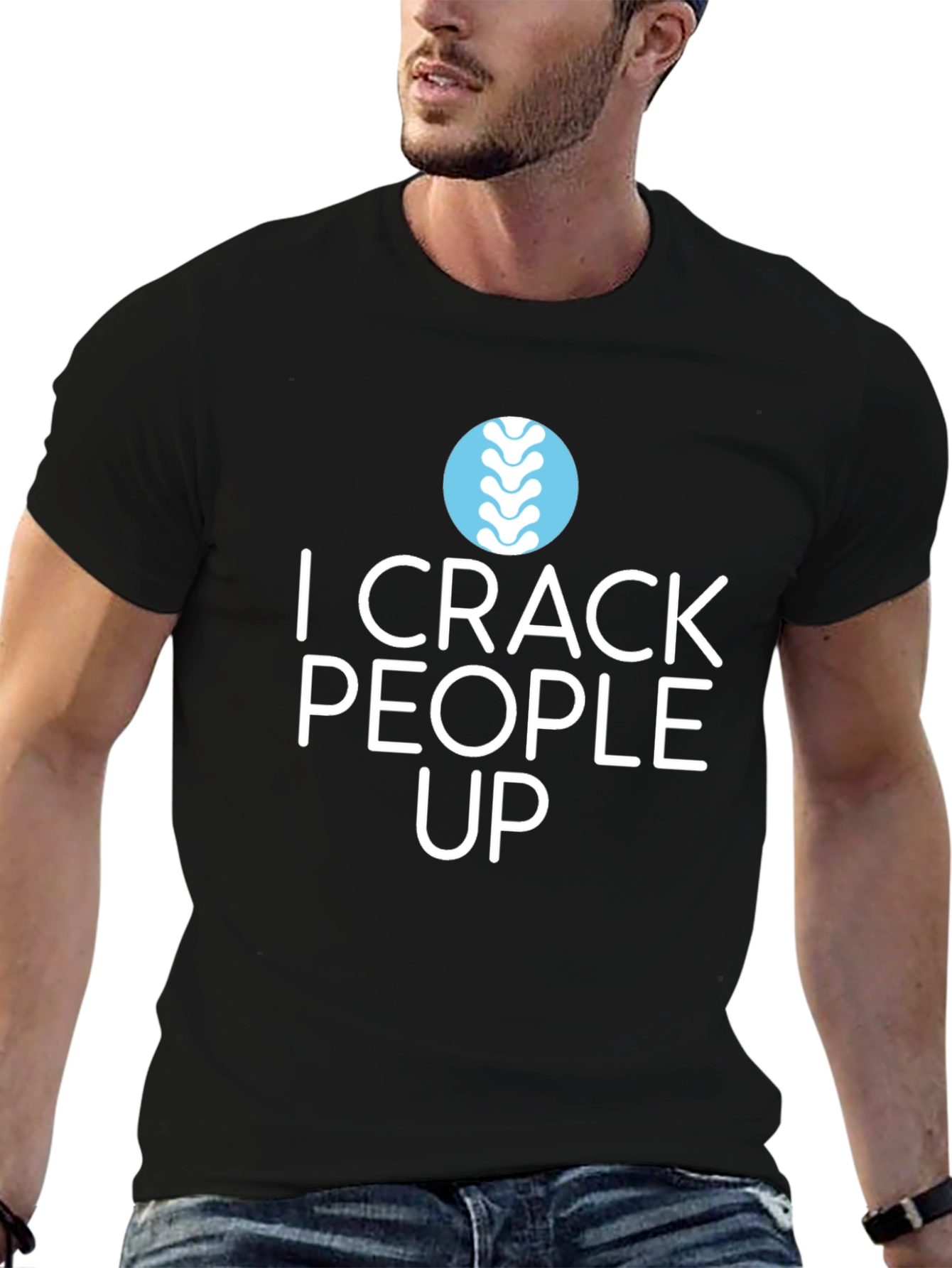 Camiseta Negra: I Crack People Up