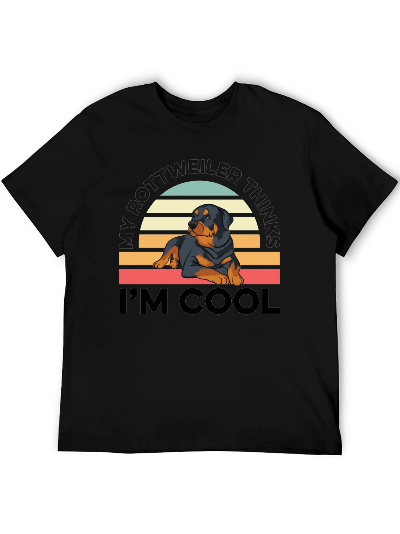 Camiseta Rottweiler Cool con Diseño Retro