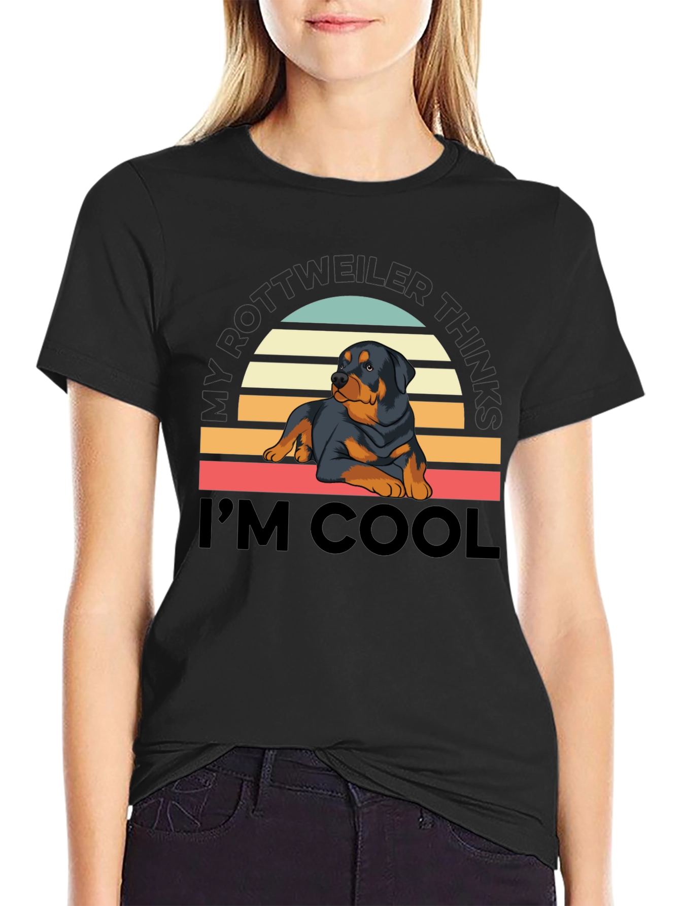 Camiseta Rottweiler Cool con Diseño Retro