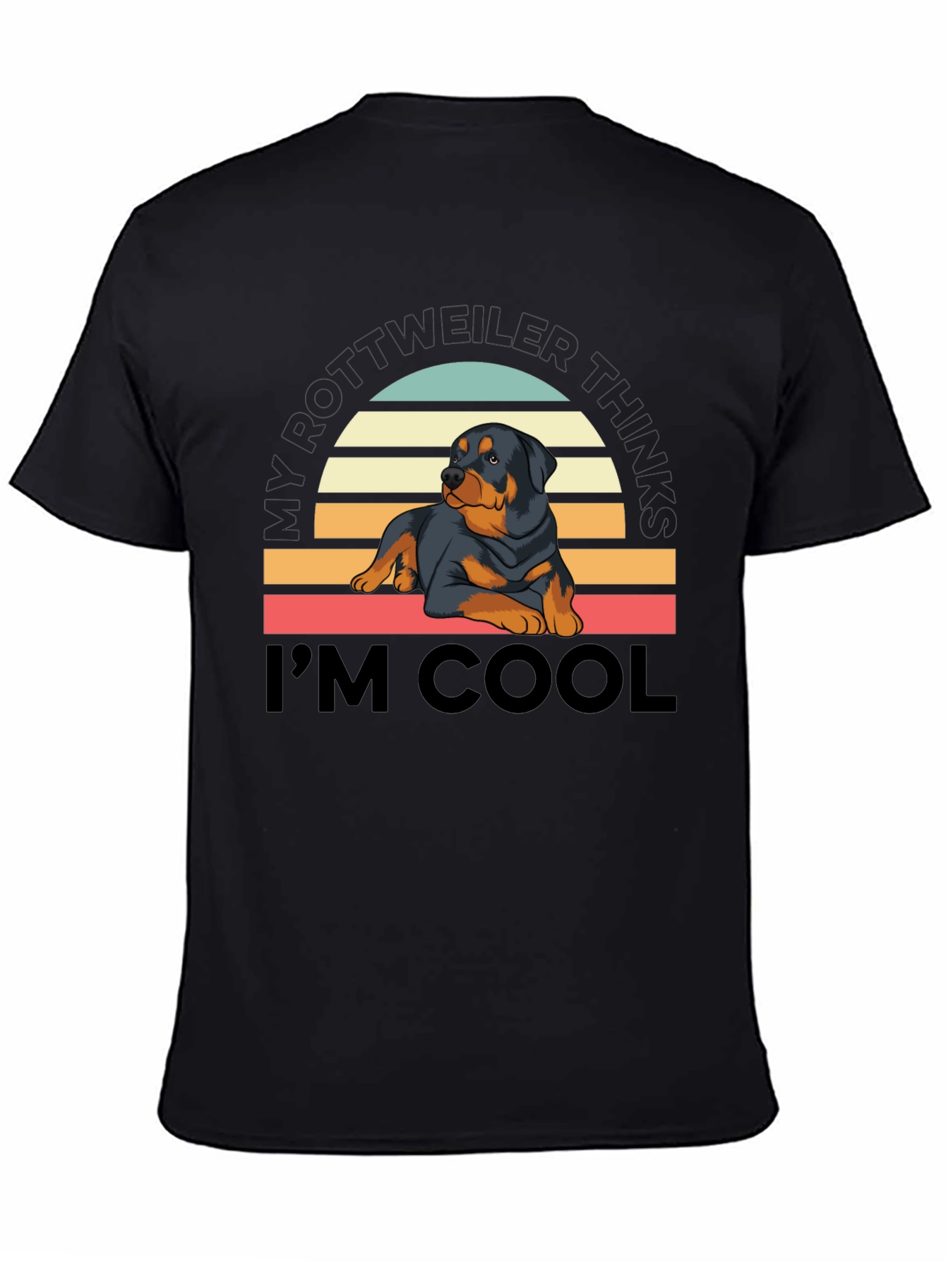 Camiseta Rottweiler Cool con Diseño Retro
