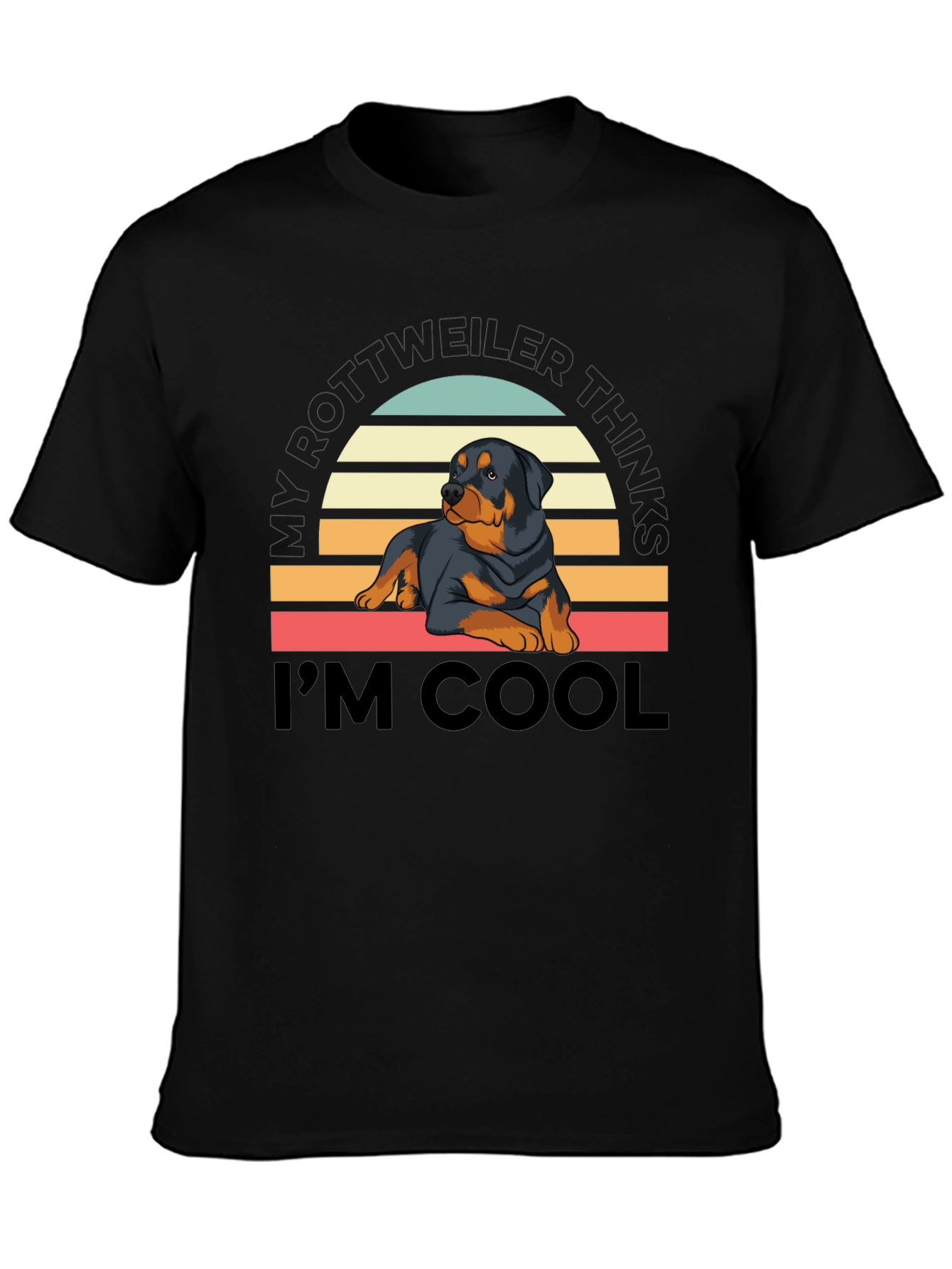 Camiseta Rottweiler Cool con Diseño Retro