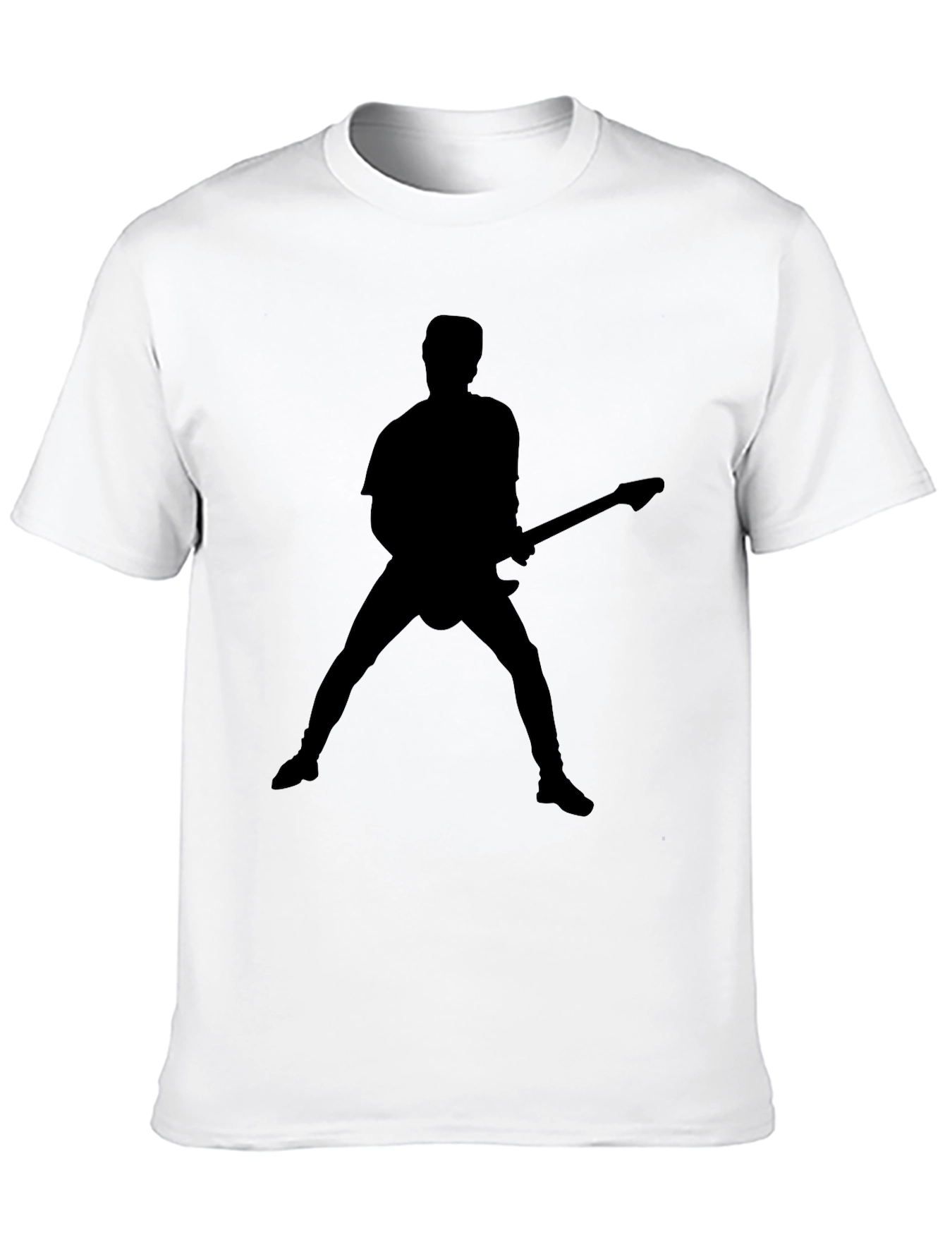 Camiseta Negra Silueta de Guitarrista Rock