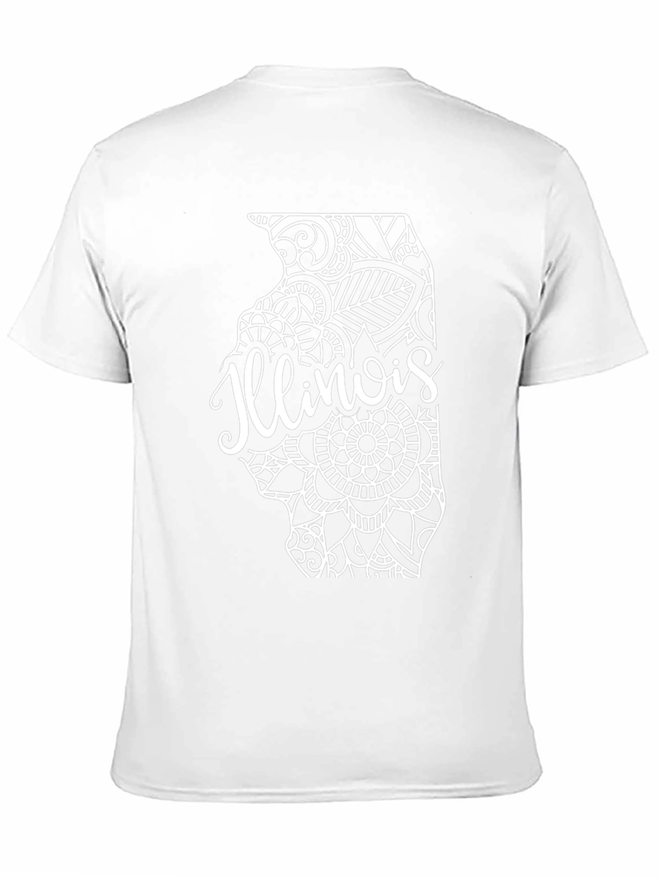 Camiseta Negra Diseño Illinois Mandala