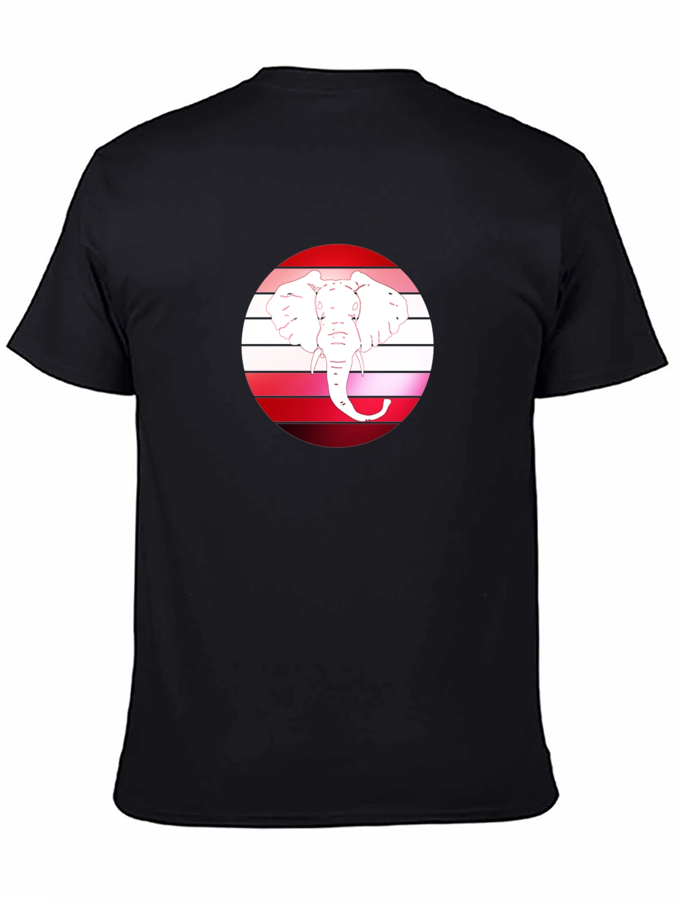 Camiseta Negra con Diseño de Elefante Retro