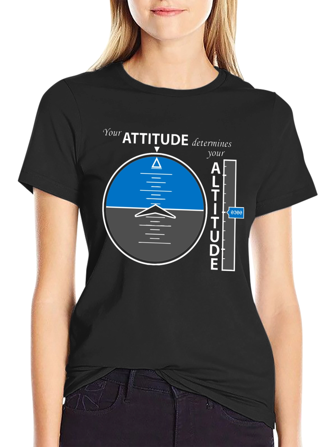 Camiseta Negra: Actitud y Altitud en Vuelo