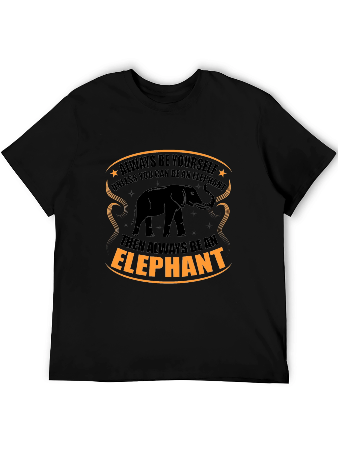 Camiseta Negra con Diseño de Elefante