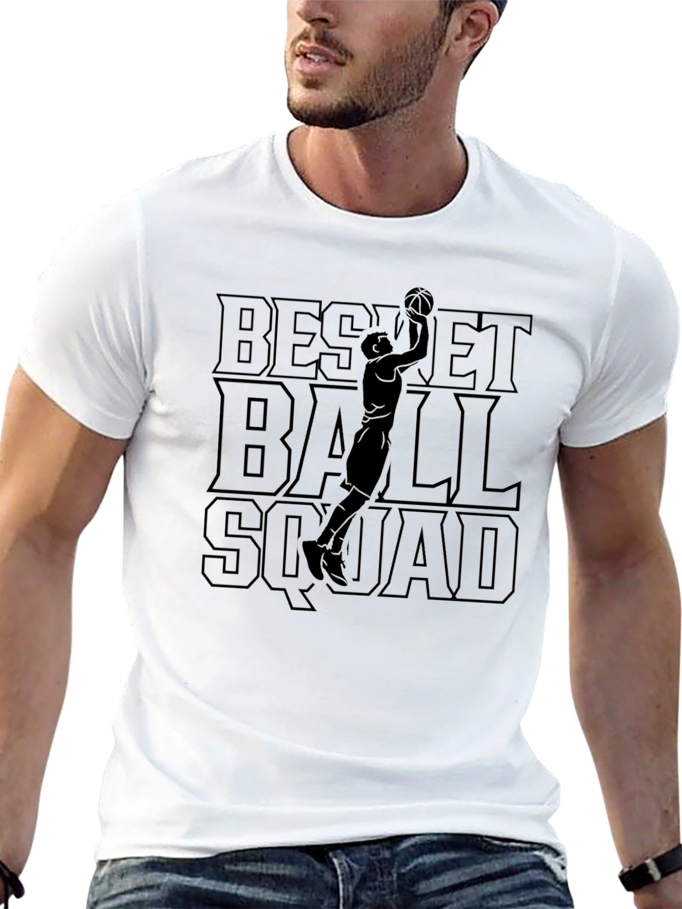 Camiseta Negra Deportiva: Basket Ball Squad