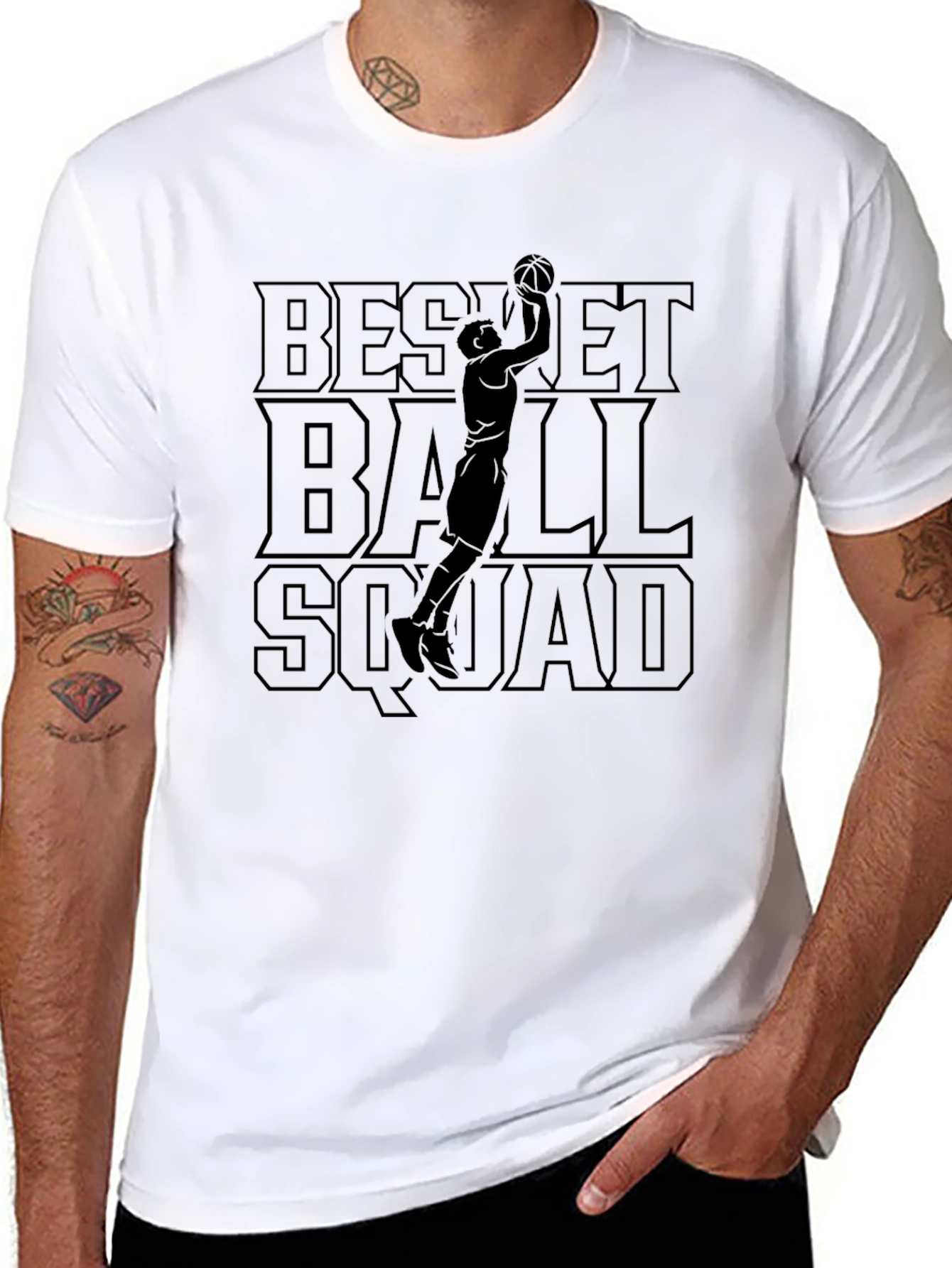 Camiseta Negra Deportiva: Basket Ball Squad