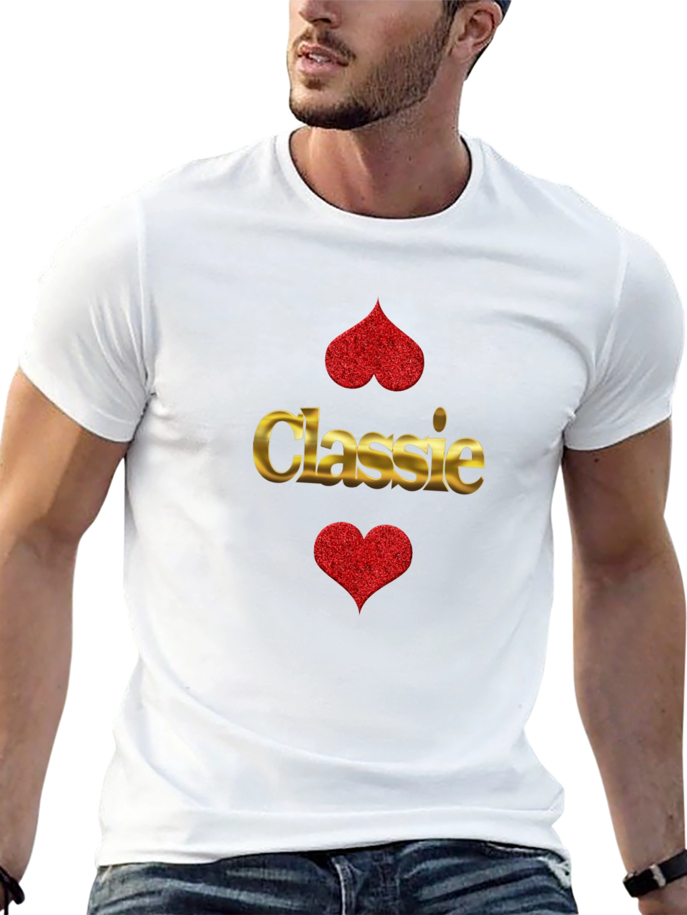 Camiseta Negra Clássica Corazón Brillante