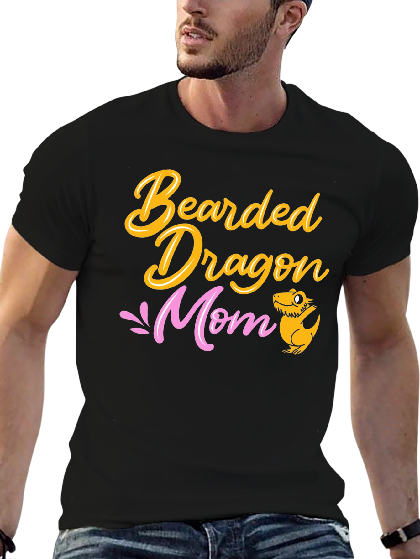 Camiseta Negra Mamá Dragón Barbudo