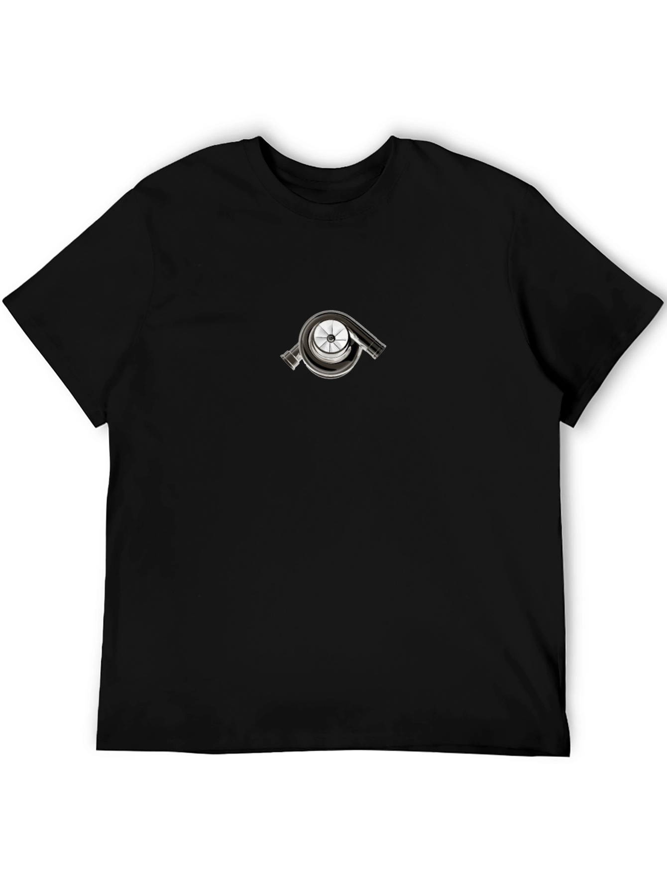 Camiseta Negra con Diseño de Turbo Elegante