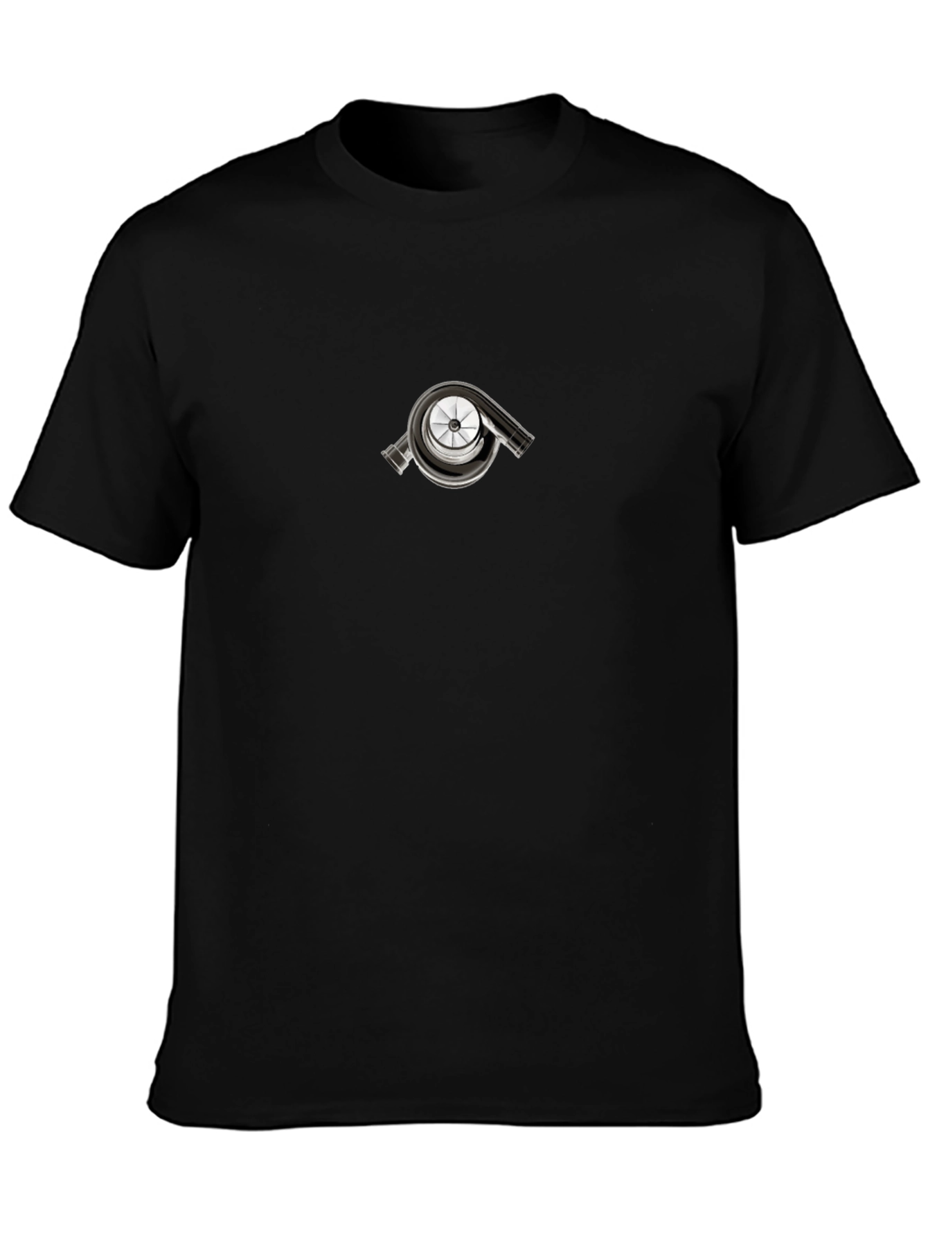 Camiseta Negra con Diseño de Turbo Elegante