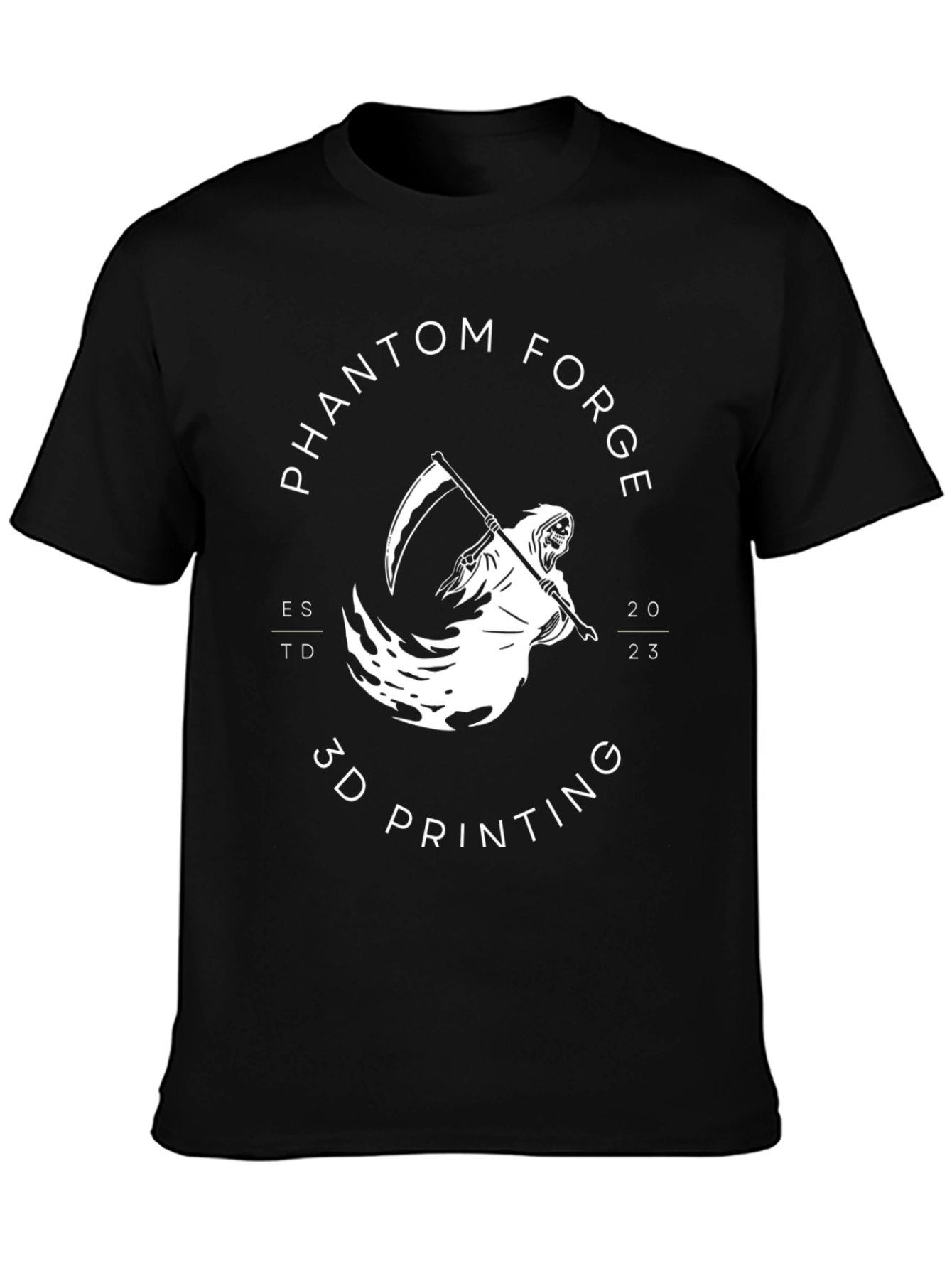 Camiseta Negra Phantom Forge Impresión 3D