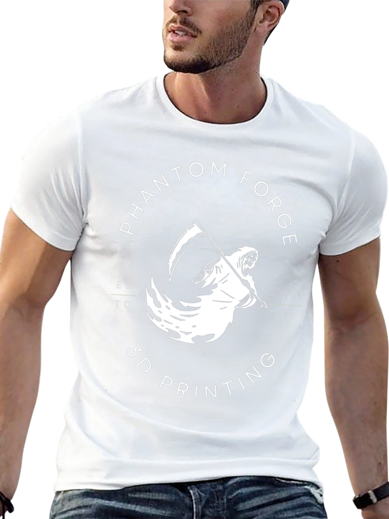 Camiseta Negra Phantom Forge Impresión 3D