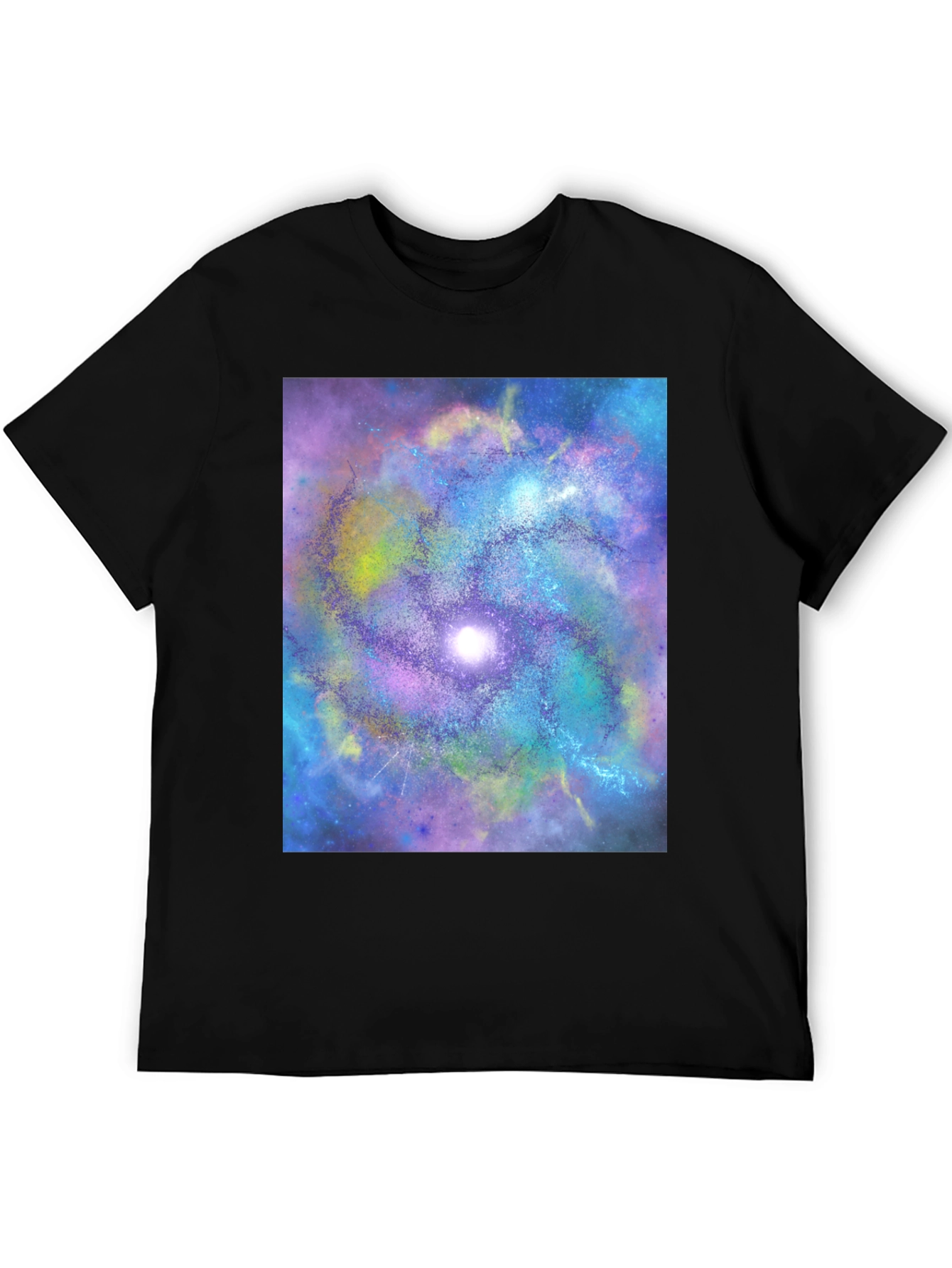 Camiseta Negra con Diseño de Galaxia