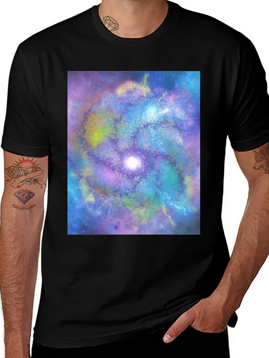Camiseta Negra con Diseño de Galaxia