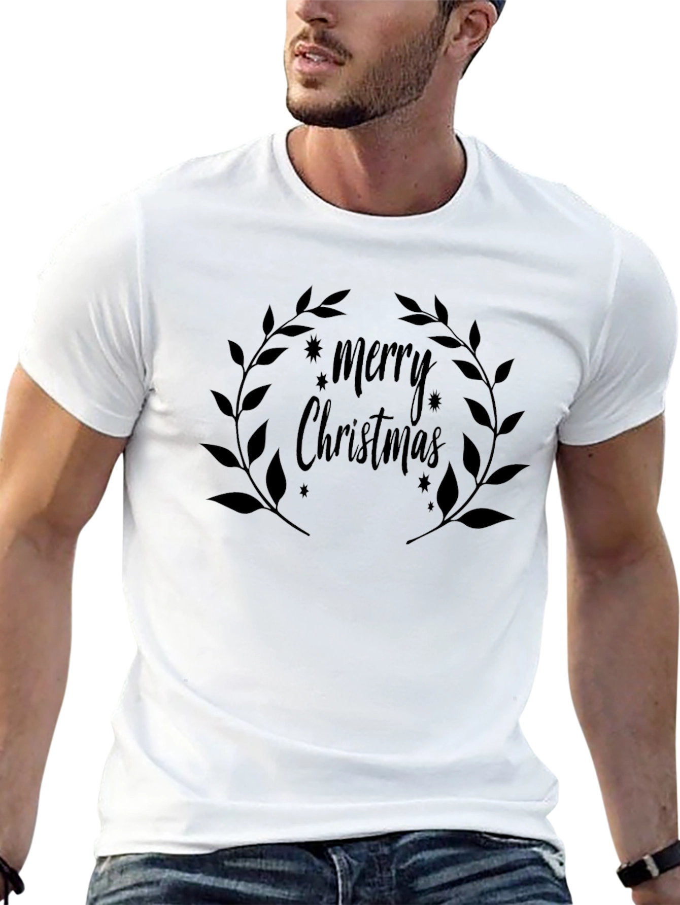 Camiseta Negra Navideña Merry Christmas