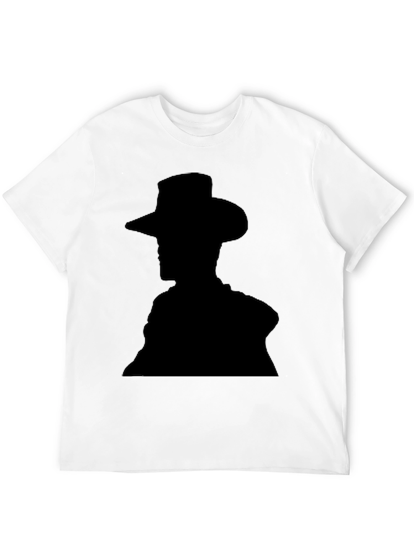 Camiseta Hombre Negra Silueta Vaquero