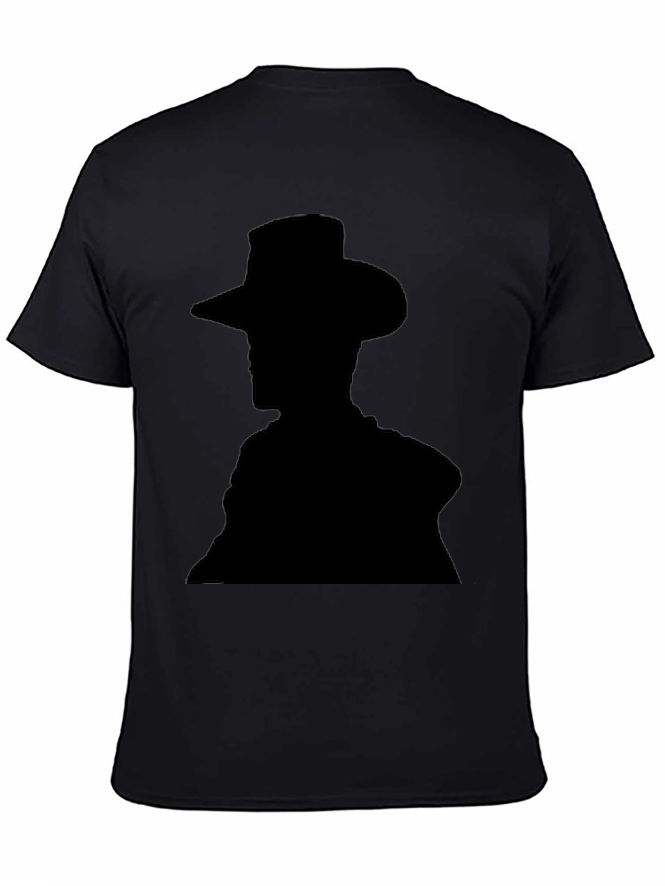 Camiseta Hombre Negra Silueta Vaquero