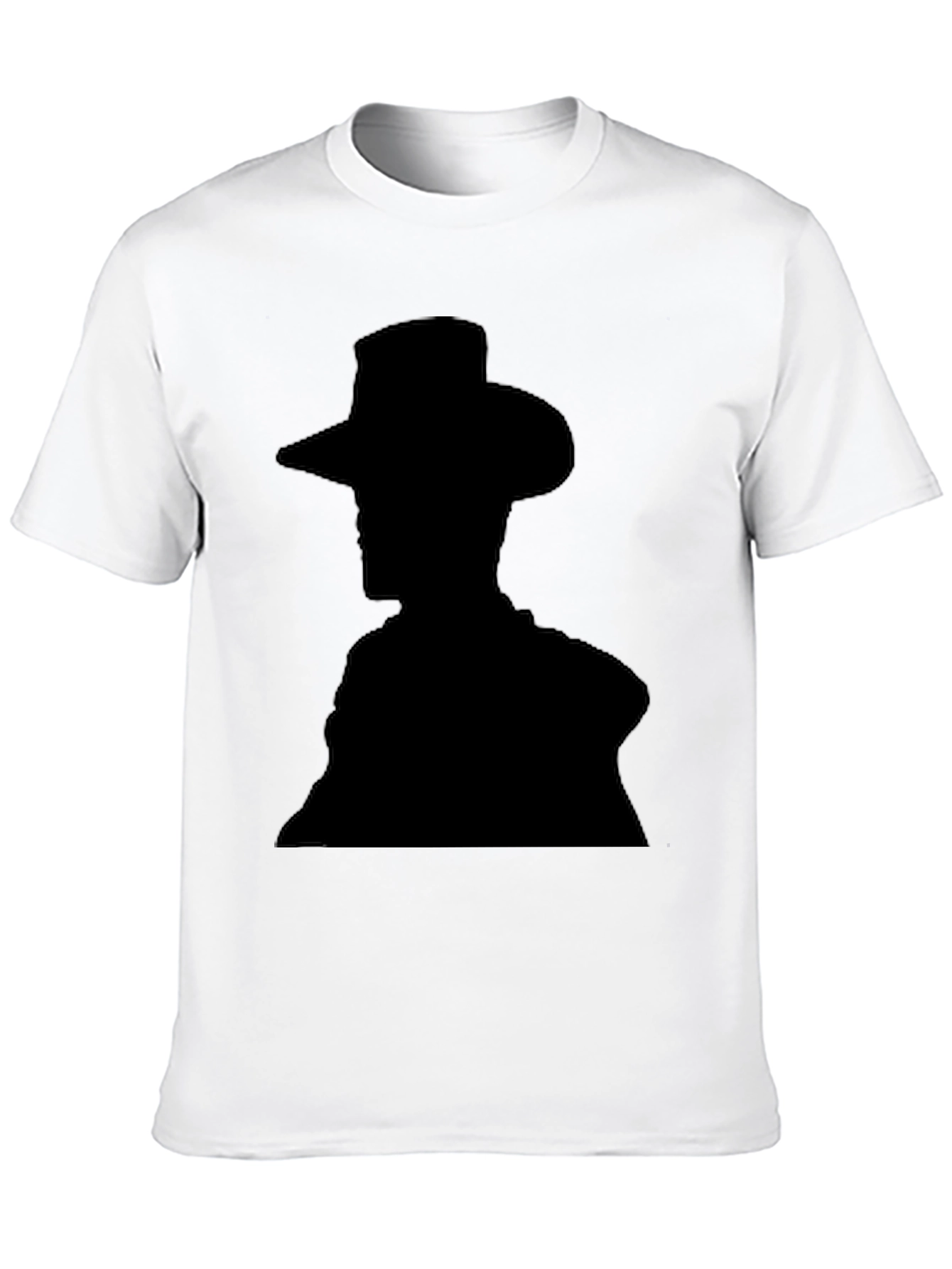 Camiseta Hombre Negra Silueta Vaquero