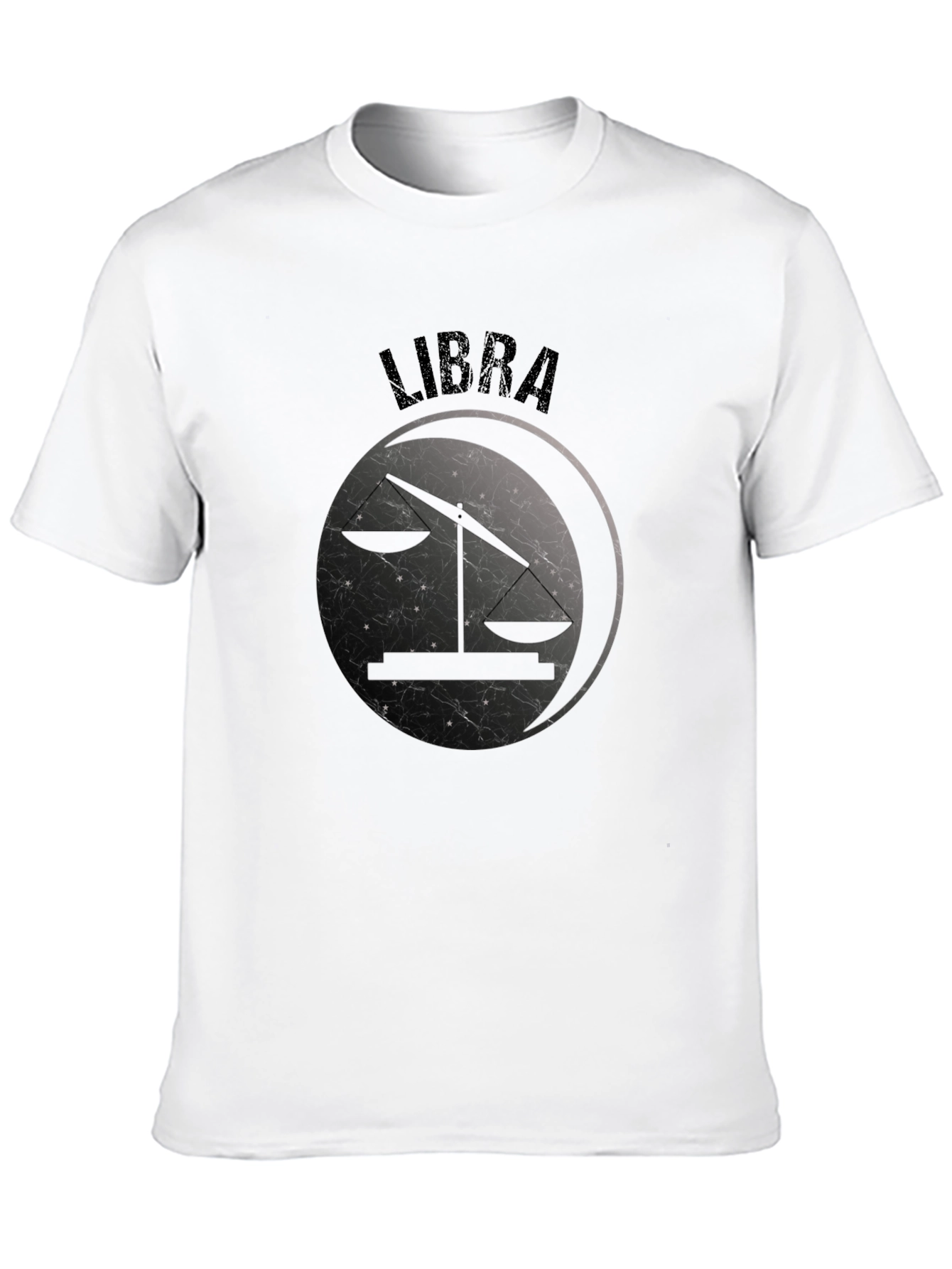 Camiseta Libra Signo Zodiacal Negro Diseño Único