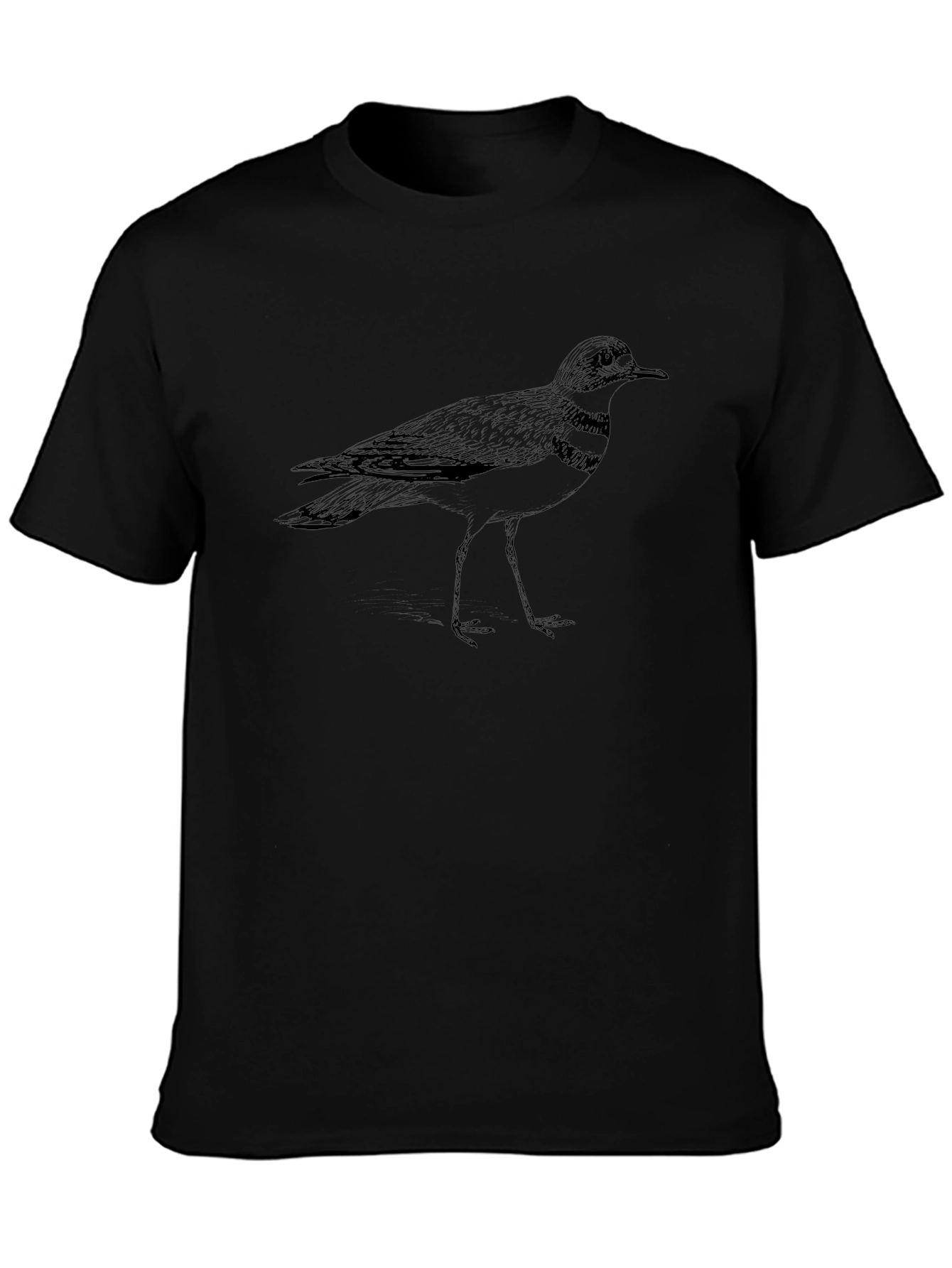 Camiseta Negra con Diseño de Ave