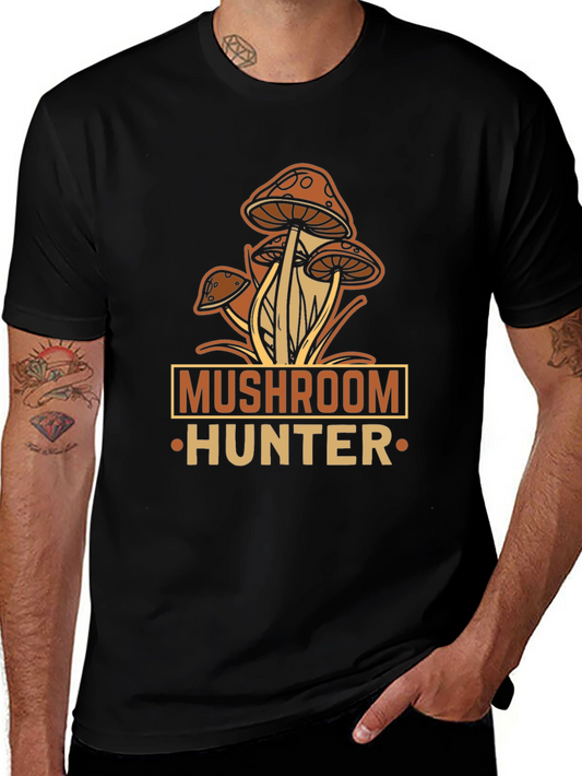 Camiseta Negra Mushroom Hunter para Aventureros