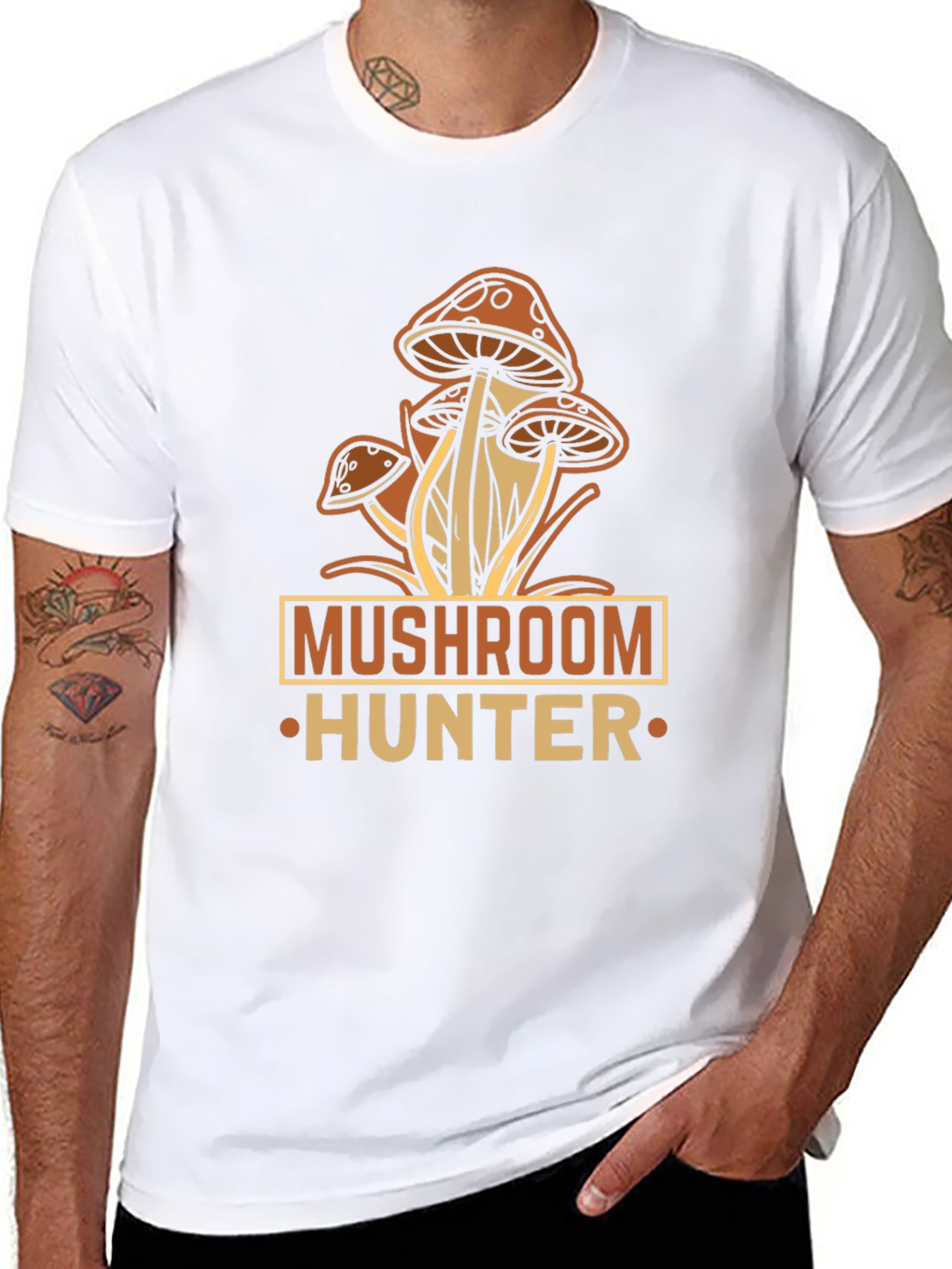 Camiseta Negra Mushroom Hunter para Aventureros