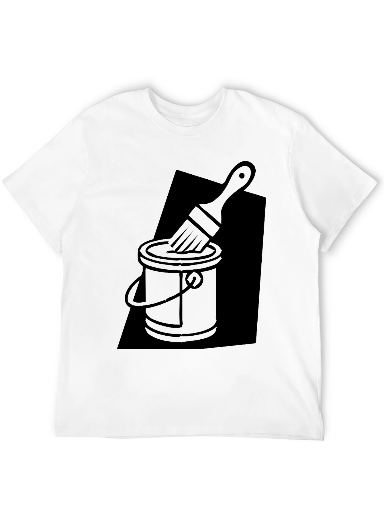 Camiseta Negra con Diseño de Bote de Pintura