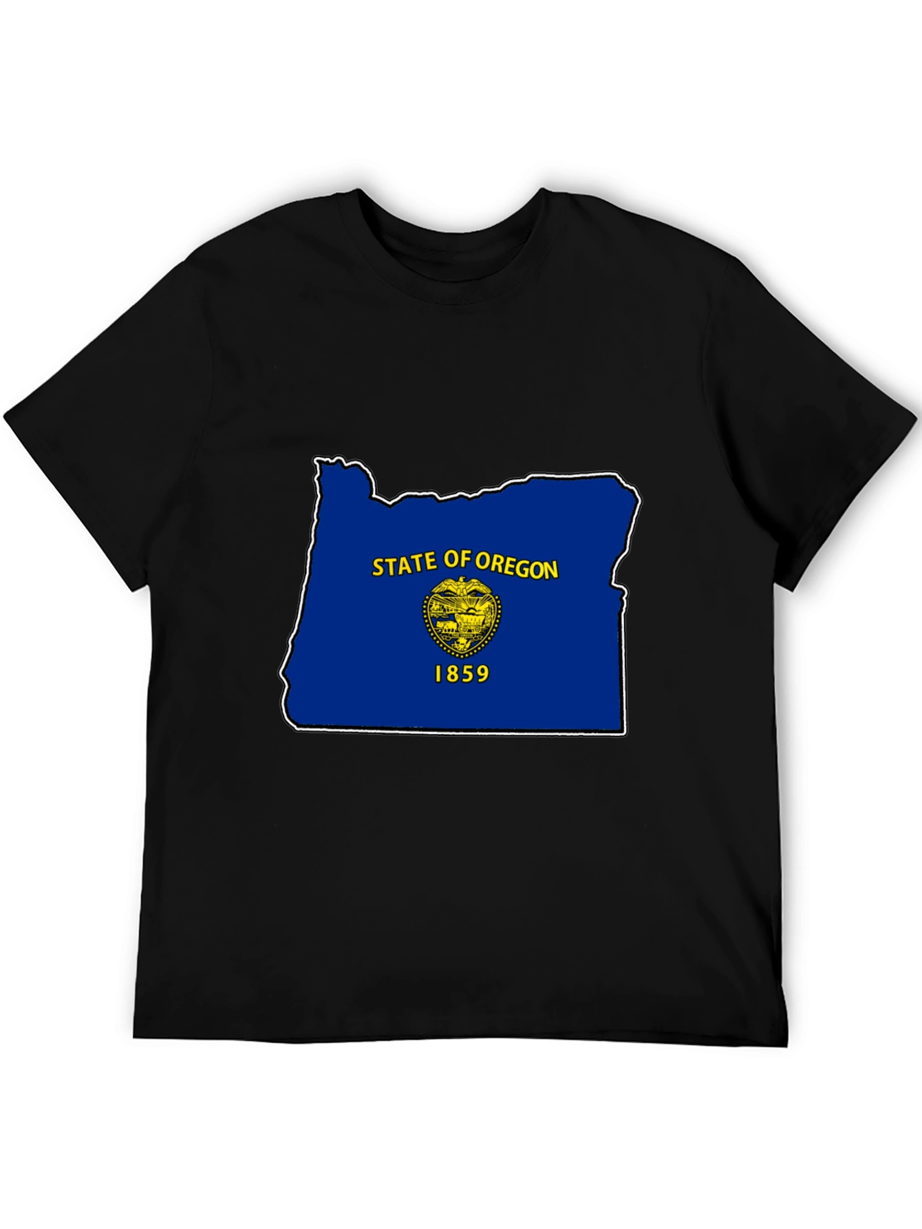 Camiseta Negra Oregon Flag