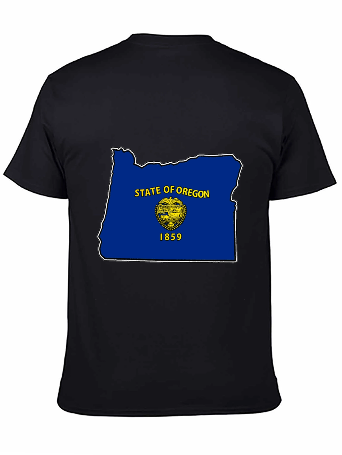 Camiseta Negra Oregon Flag