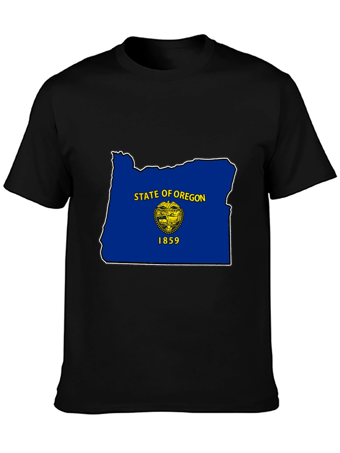 Camiseta Negra Oregon Flag