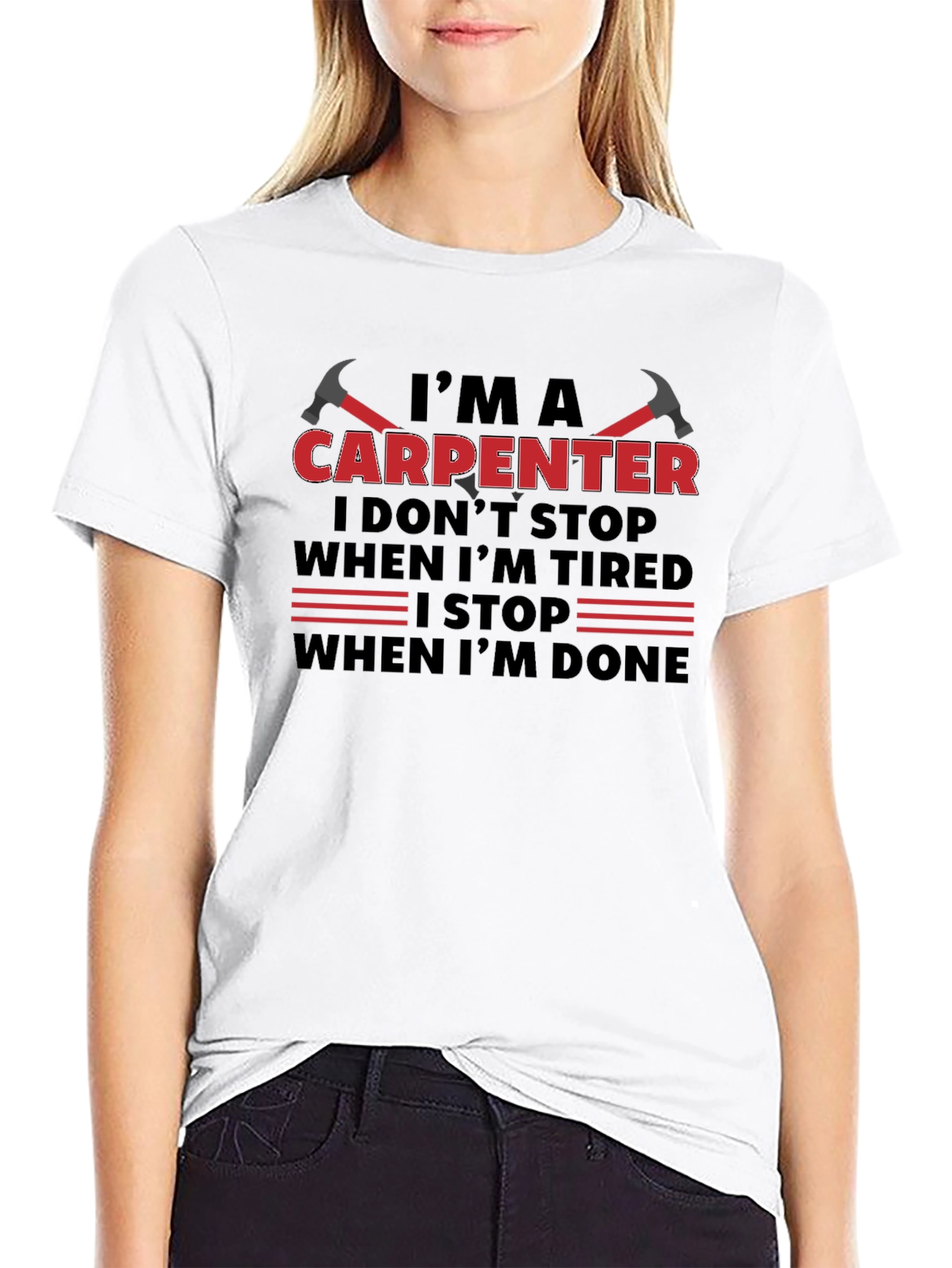 Camiseta Negra: Soy Carpintero - No paro hasta terminar