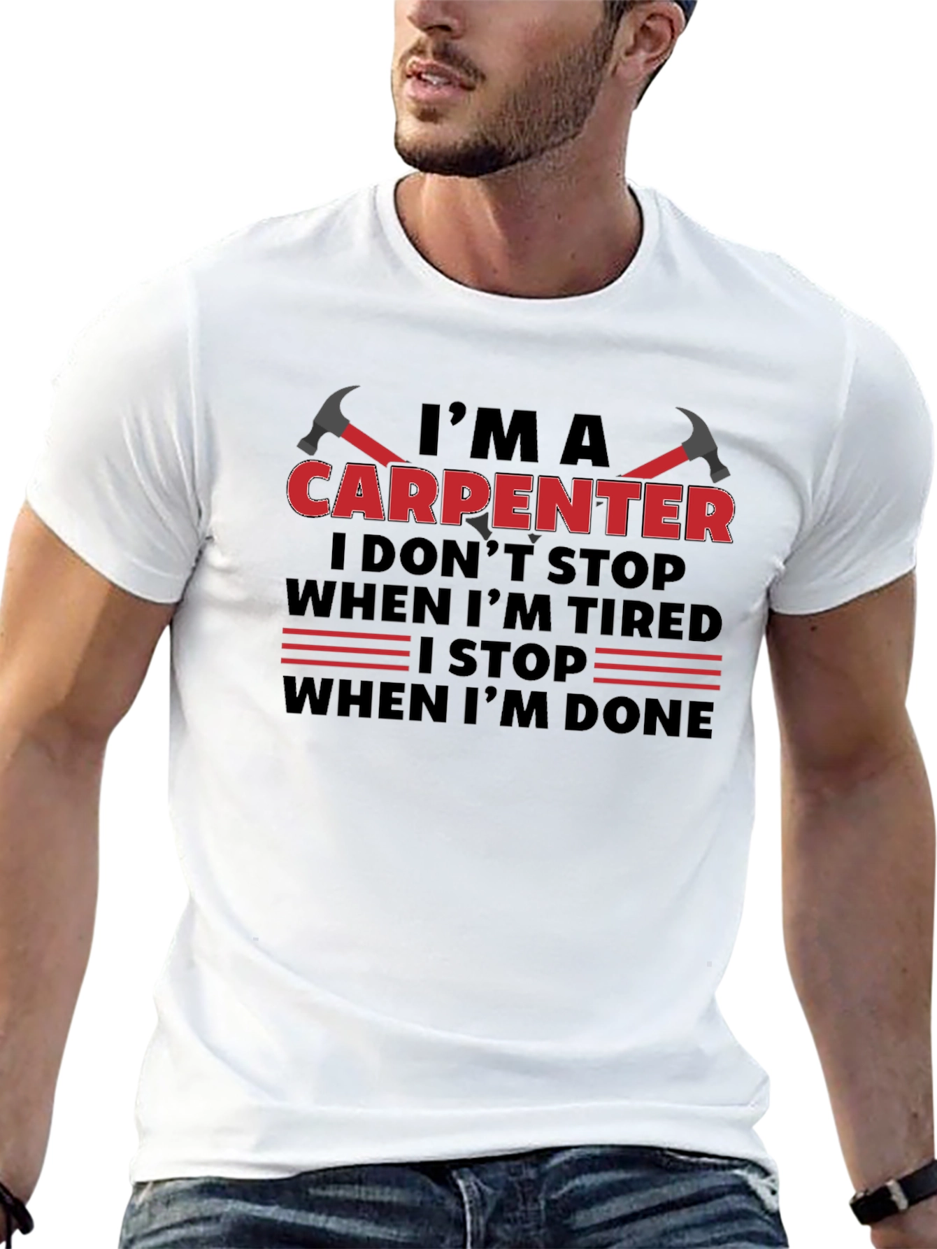 Camiseta Negra: Soy Carpintero - No paro hasta terminar