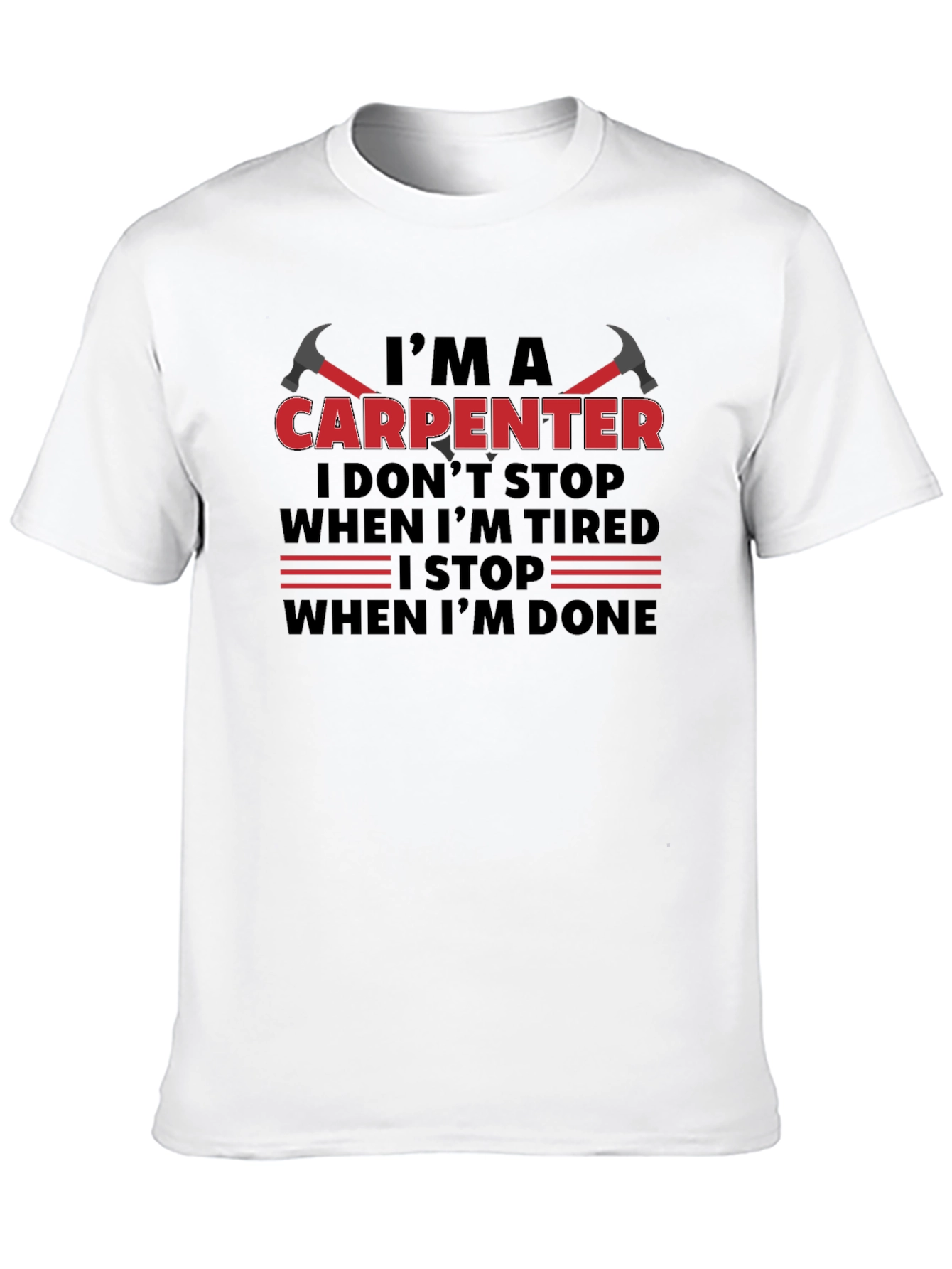 Camiseta Negra: Soy Carpintero - No paro hasta terminar